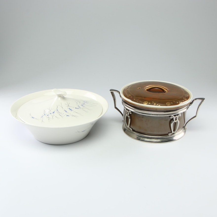 Iroquois "Impromptu" and Royal Rochester Luster Covered Dishes