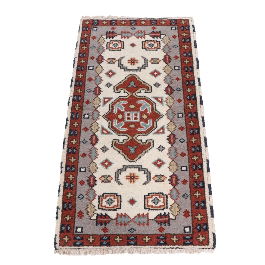 Hand-Knotted Indo-Persian Heriz Wool Rug