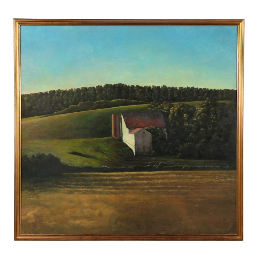 1986 Barn Landscape Oil Painting