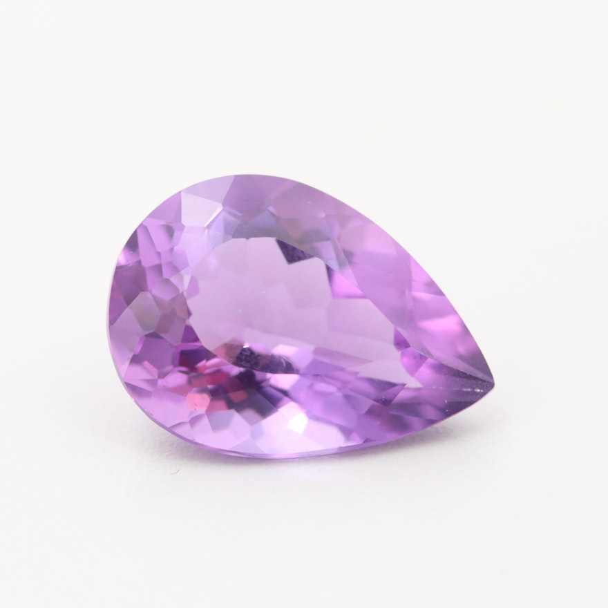 Loose 18.13 Ct Pear Faceted Amethyst