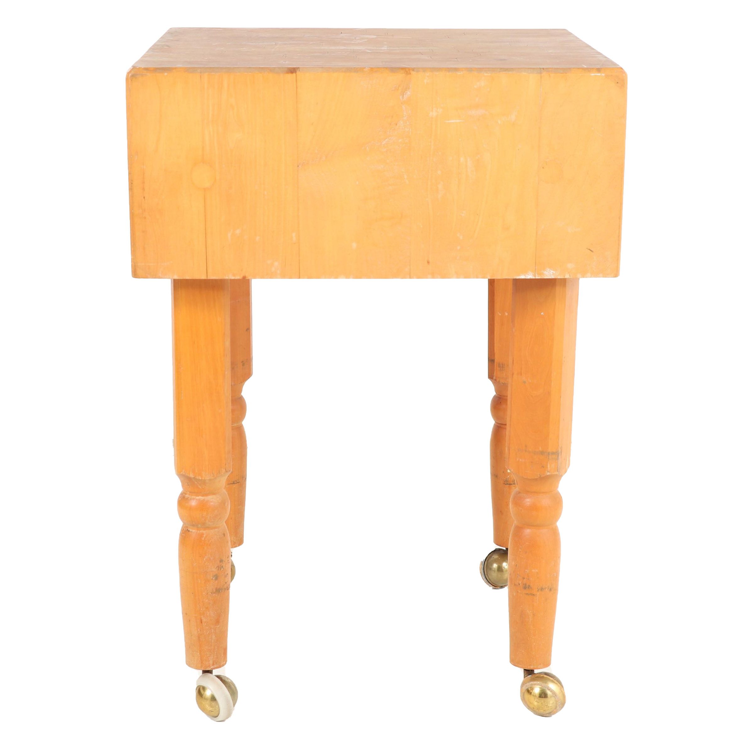 United Brotherhood of Carpenters Manufactured Maple Butcher's Block Table