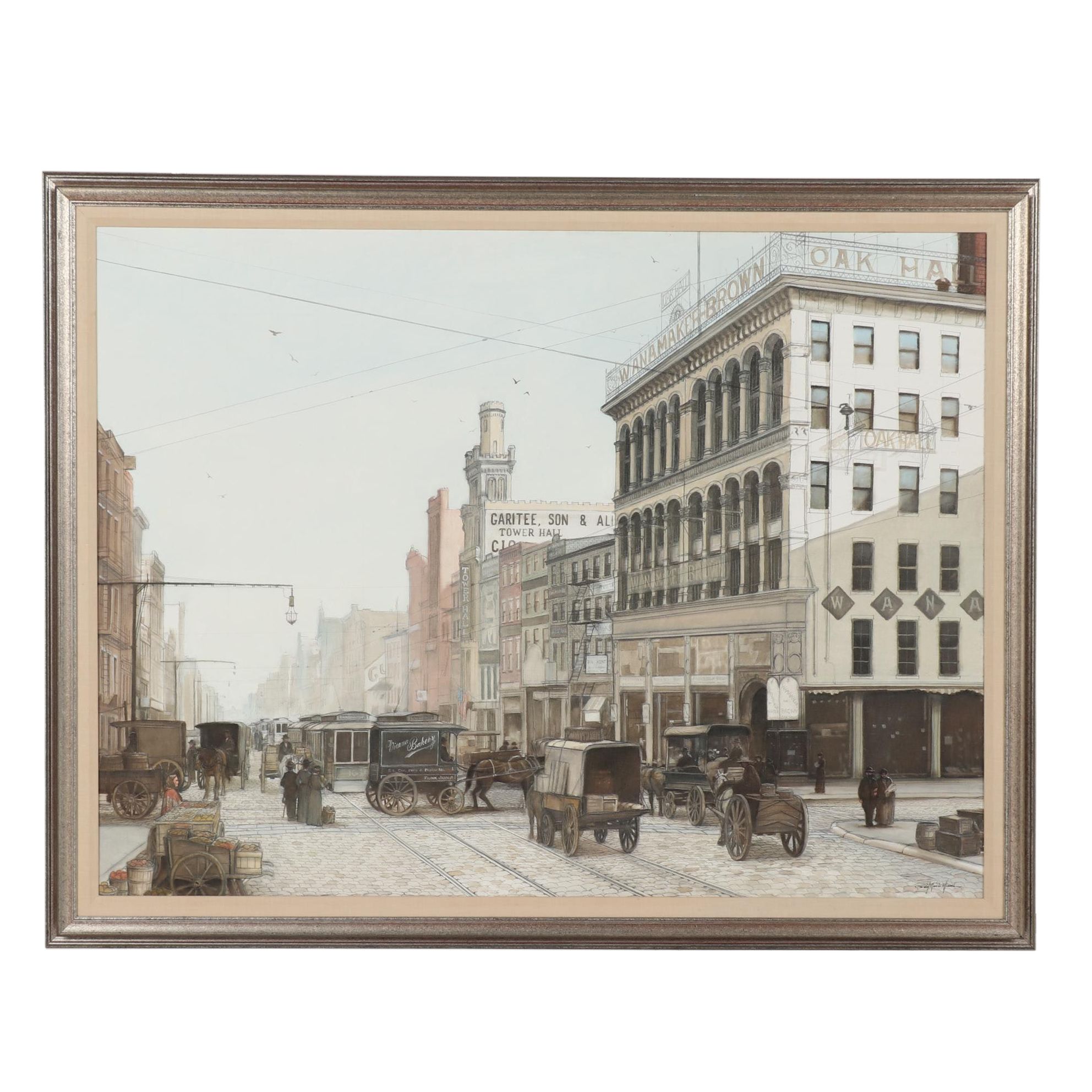 Paul MacWilliams Oil Painting of Market Street in Philadelphia