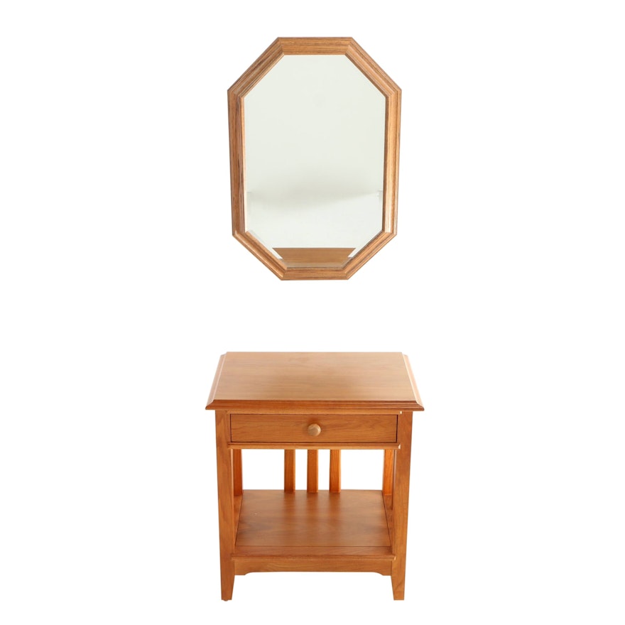 Impressions by Thomasville, One-Drawer Side Table Plus Oak Wall Mirror