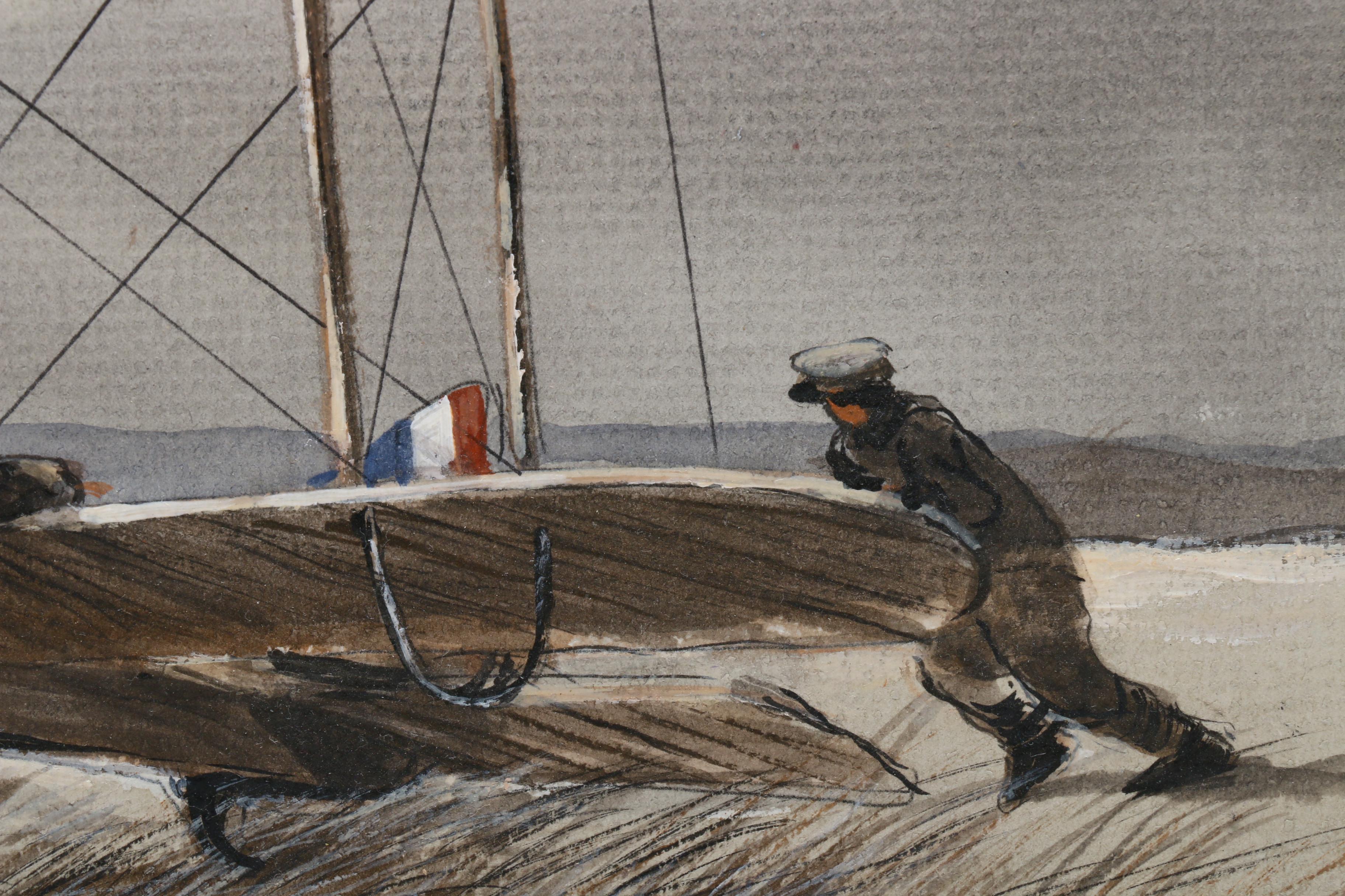 Robert Fabe Acrylic Painting of WWI Plane "First Across"