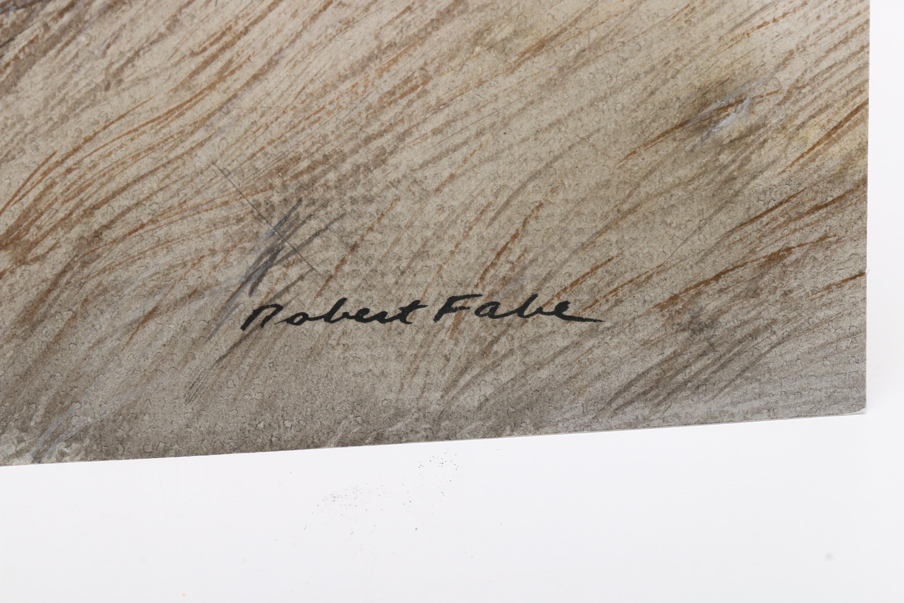 Robert Fabe Acrylic Painting of WWI Plane "First Across"