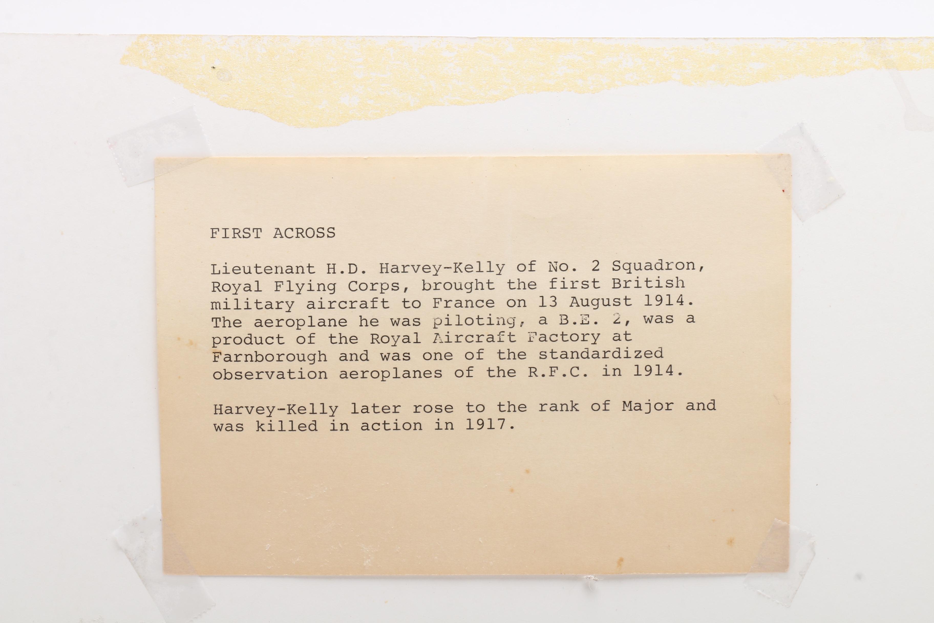 Robert Fabe Acrylic Painting of WWI Plane "First Across"