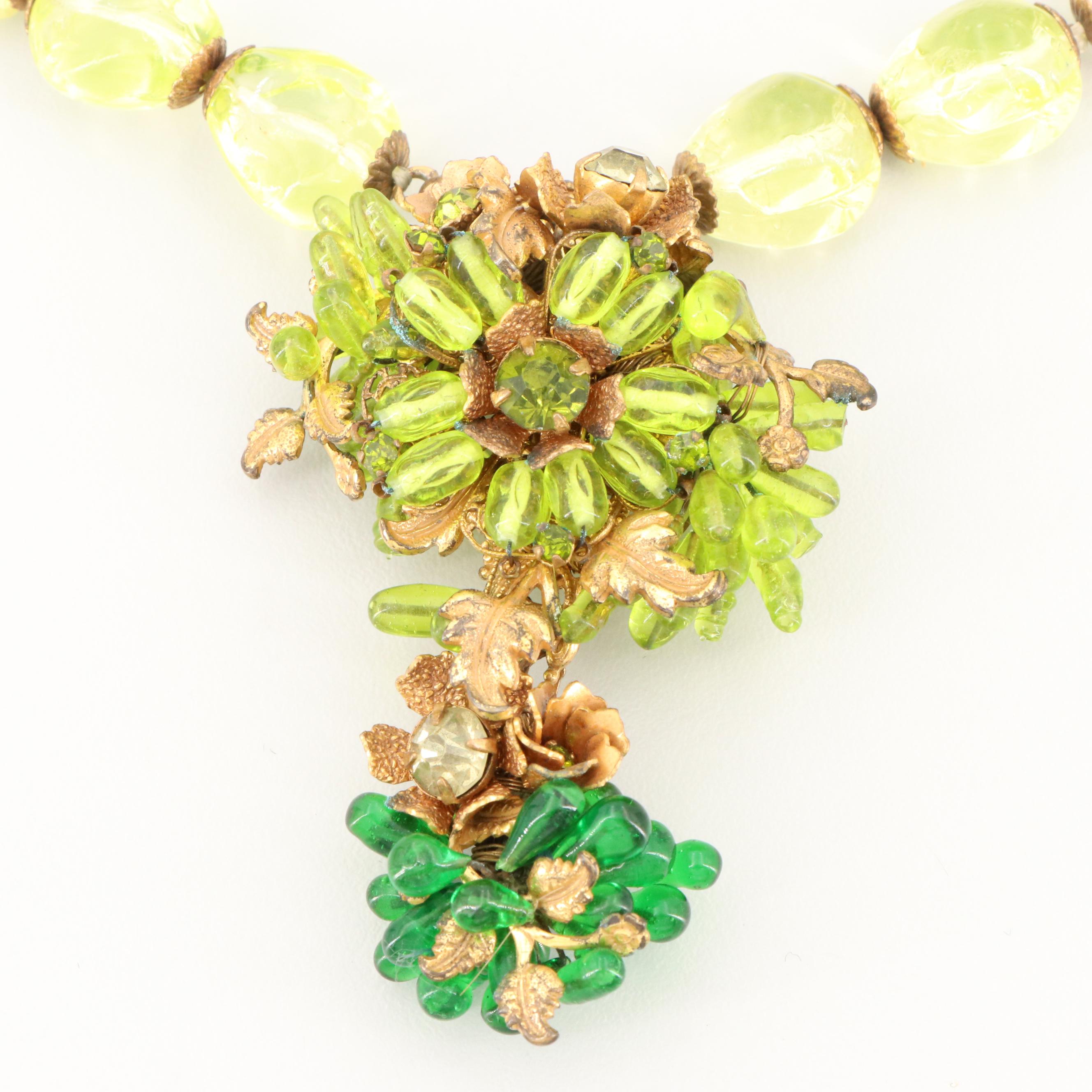 Late 1940s Miriam Haskell Art Glass Set