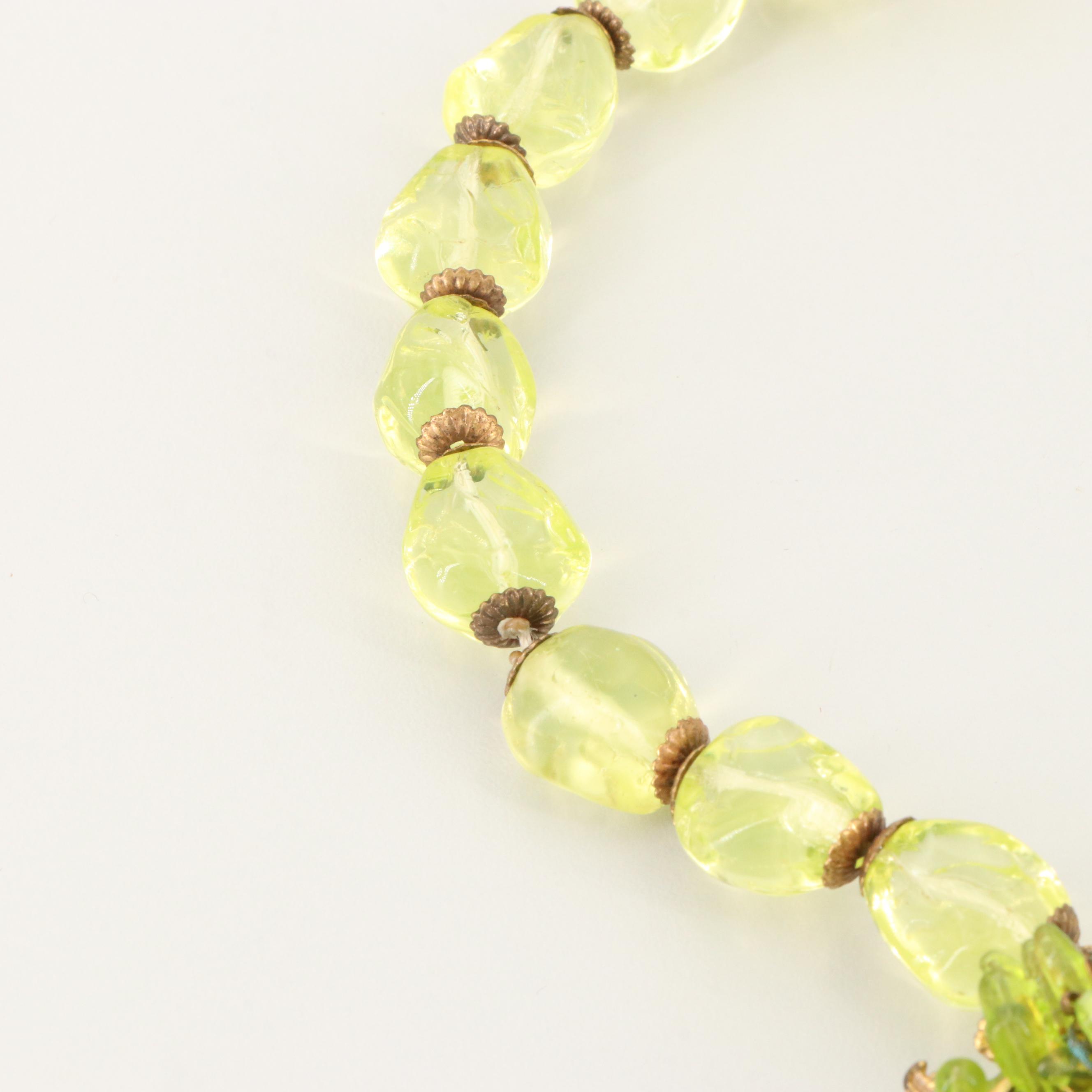 Late 1940s Miriam Haskell Art Glass Set