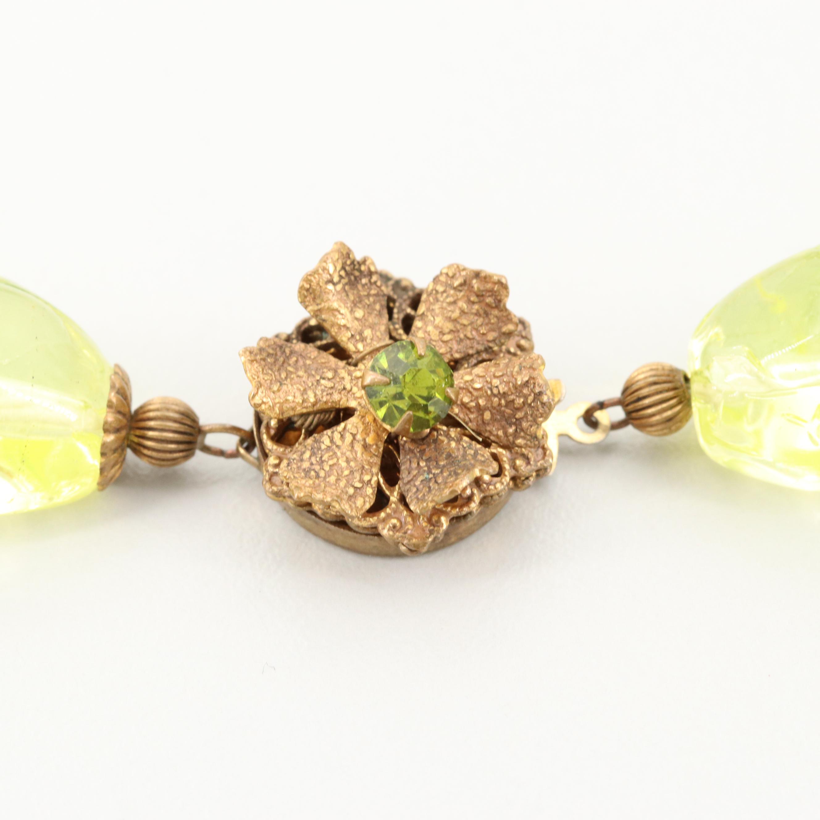 Late 1940s Miriam Haskell Art Glass Set