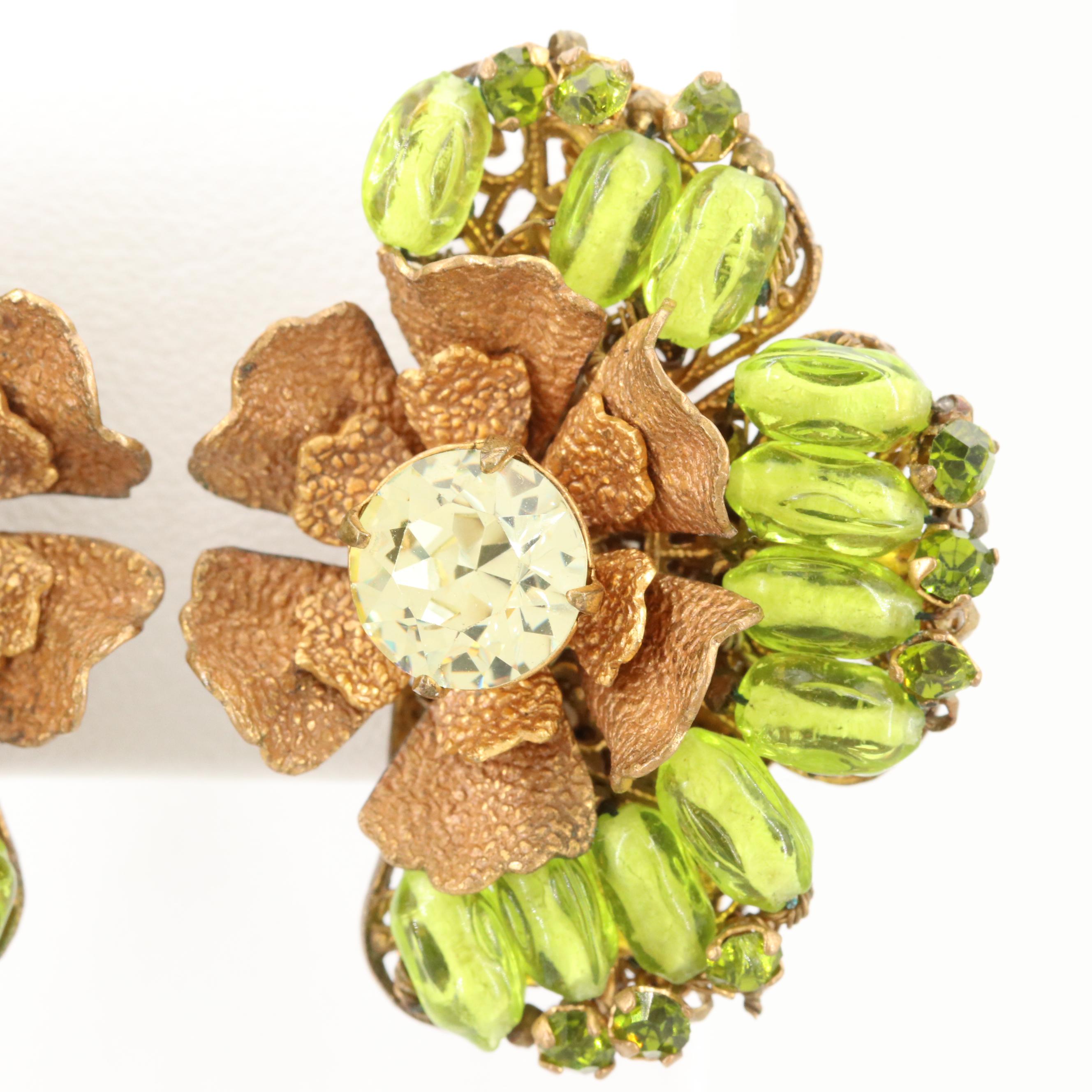 Late 1940s Miriam Haskell Art Glass Set