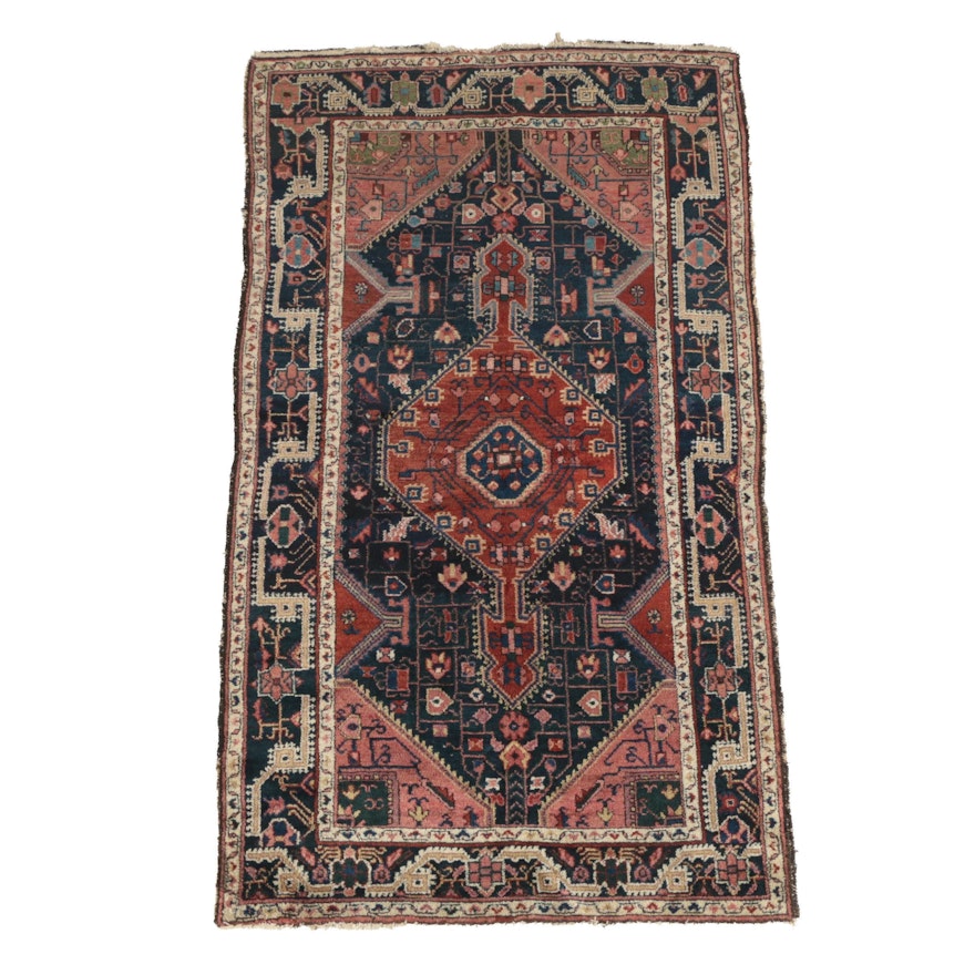 Hand-Knotted Persian Hamadan Wool Area Rug