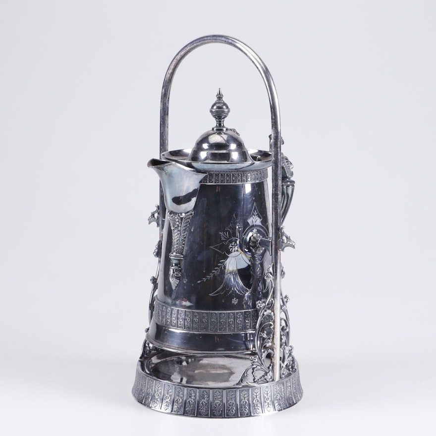 Simpson, Hall, Miller & Co. Silver Plate Teapot with Stand