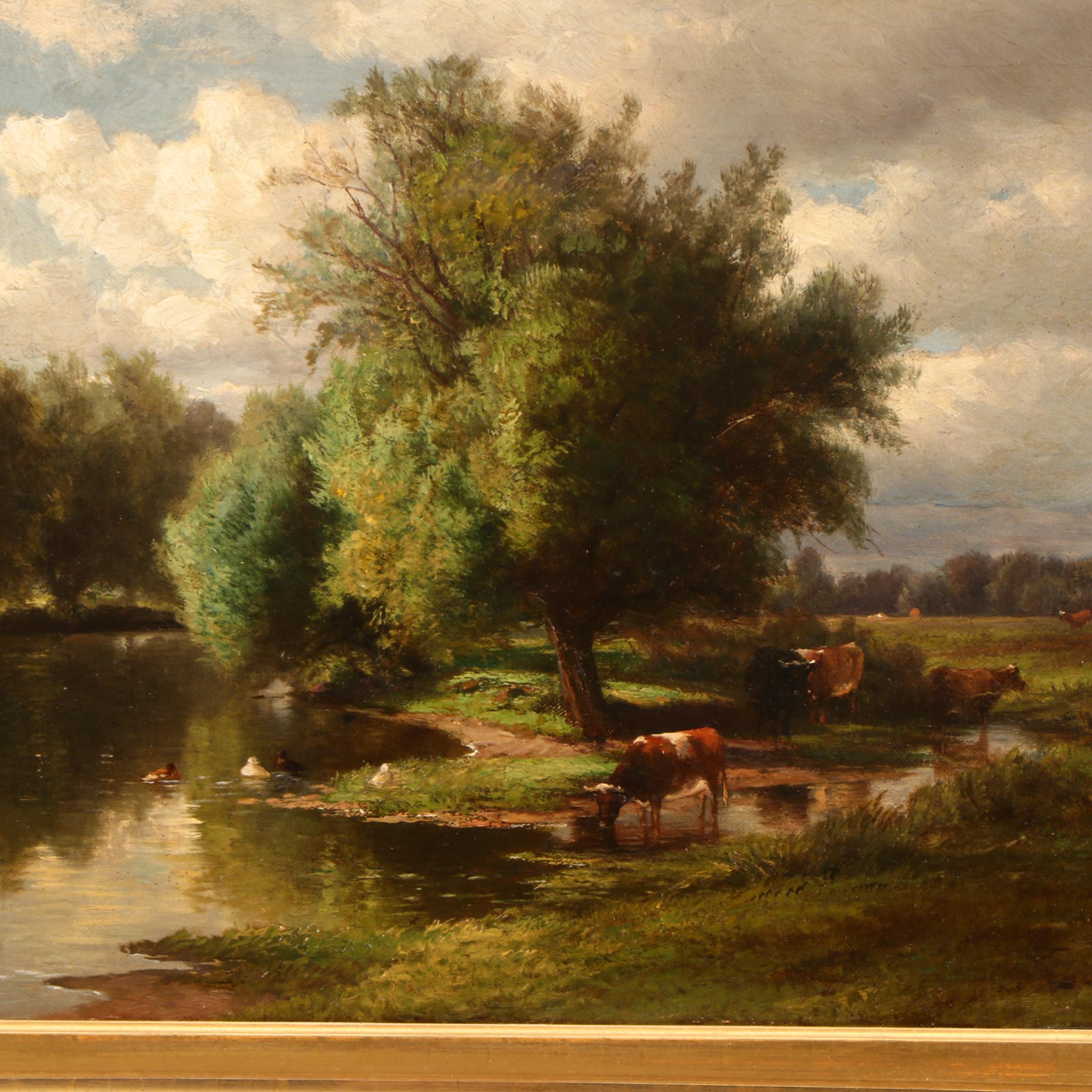 K Van Elton Pastoral Landscape Oil Painting