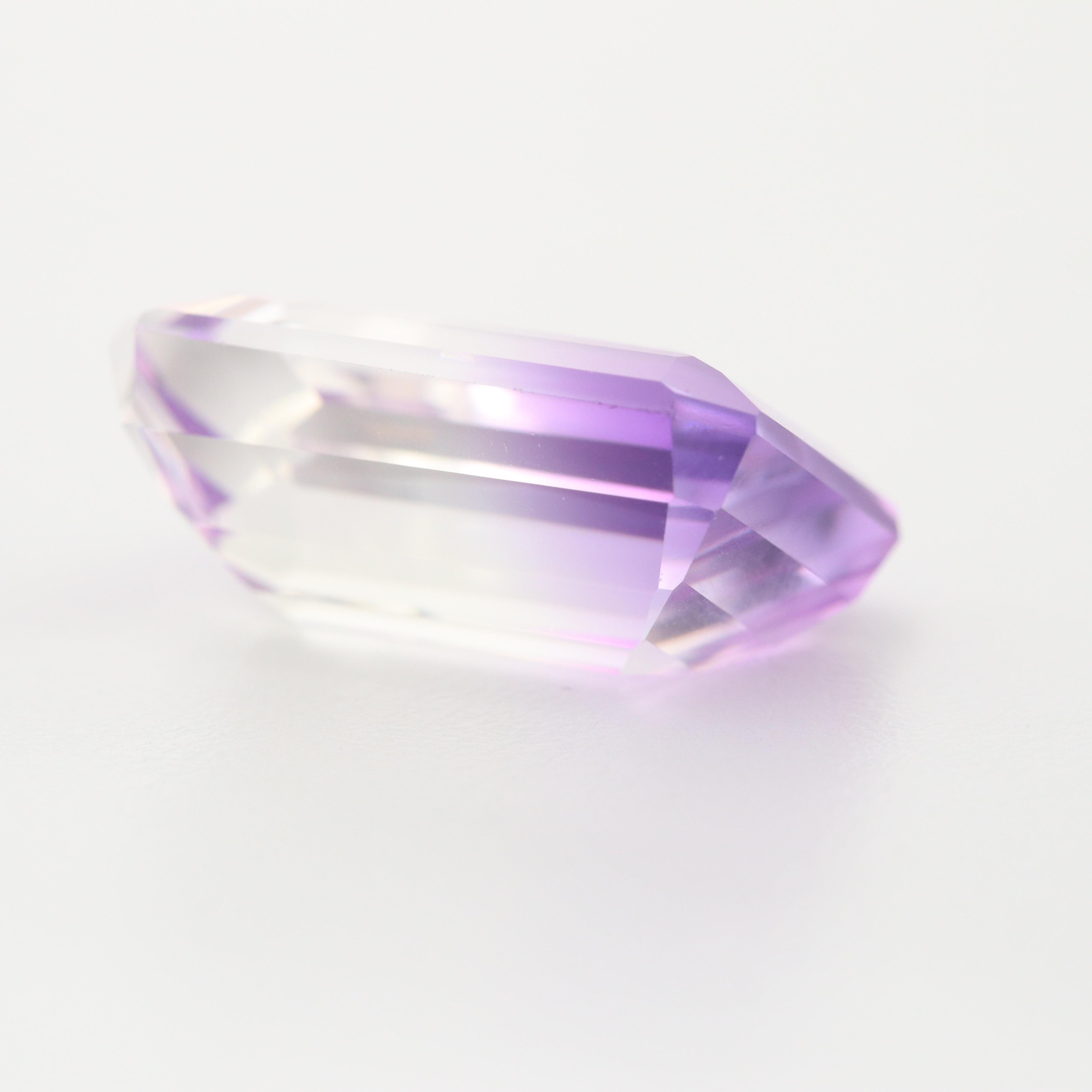 Loose 27.32 CT Bi - Colored Rectangular Faceted Quartz