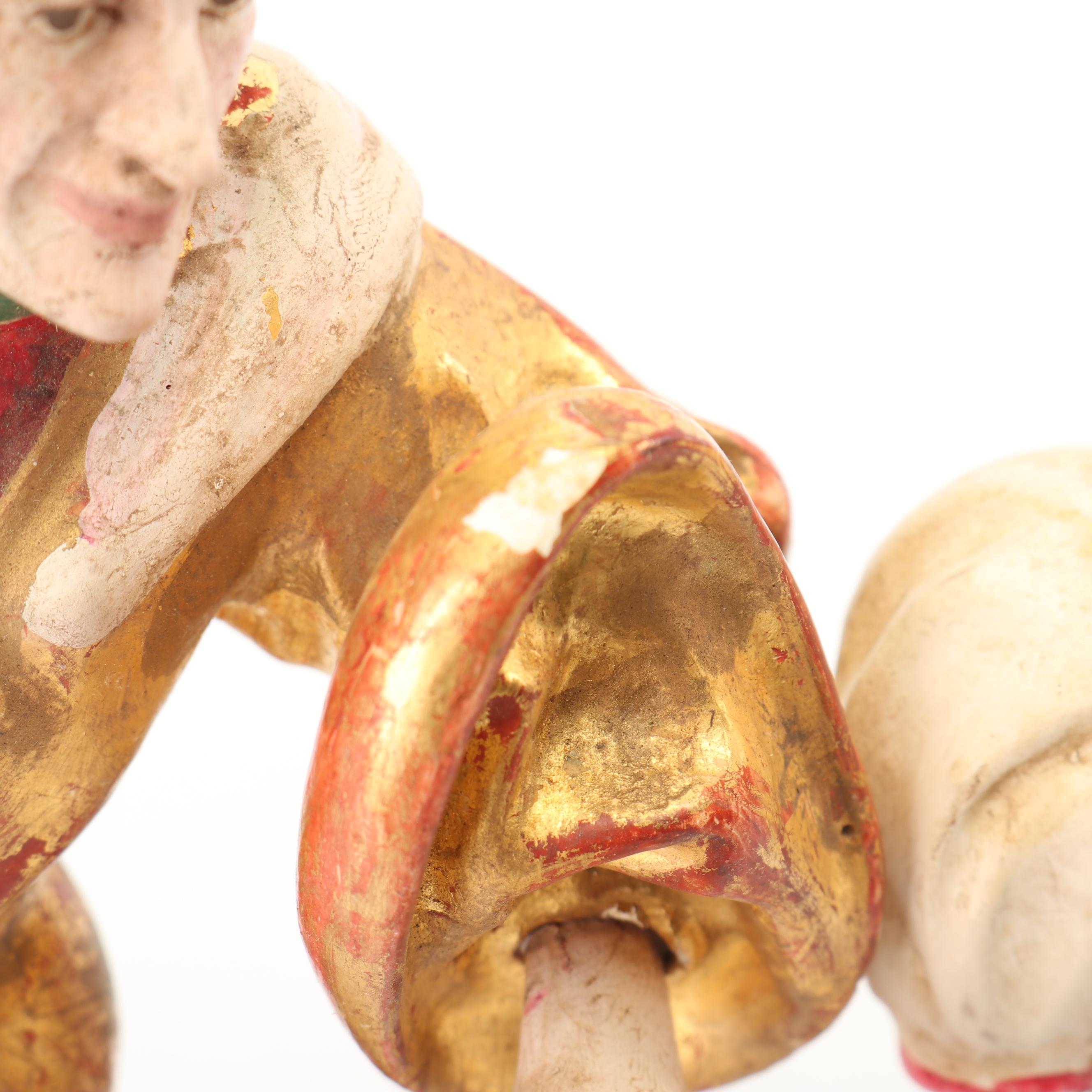 Hand-Painted Wooden Jester Figurines