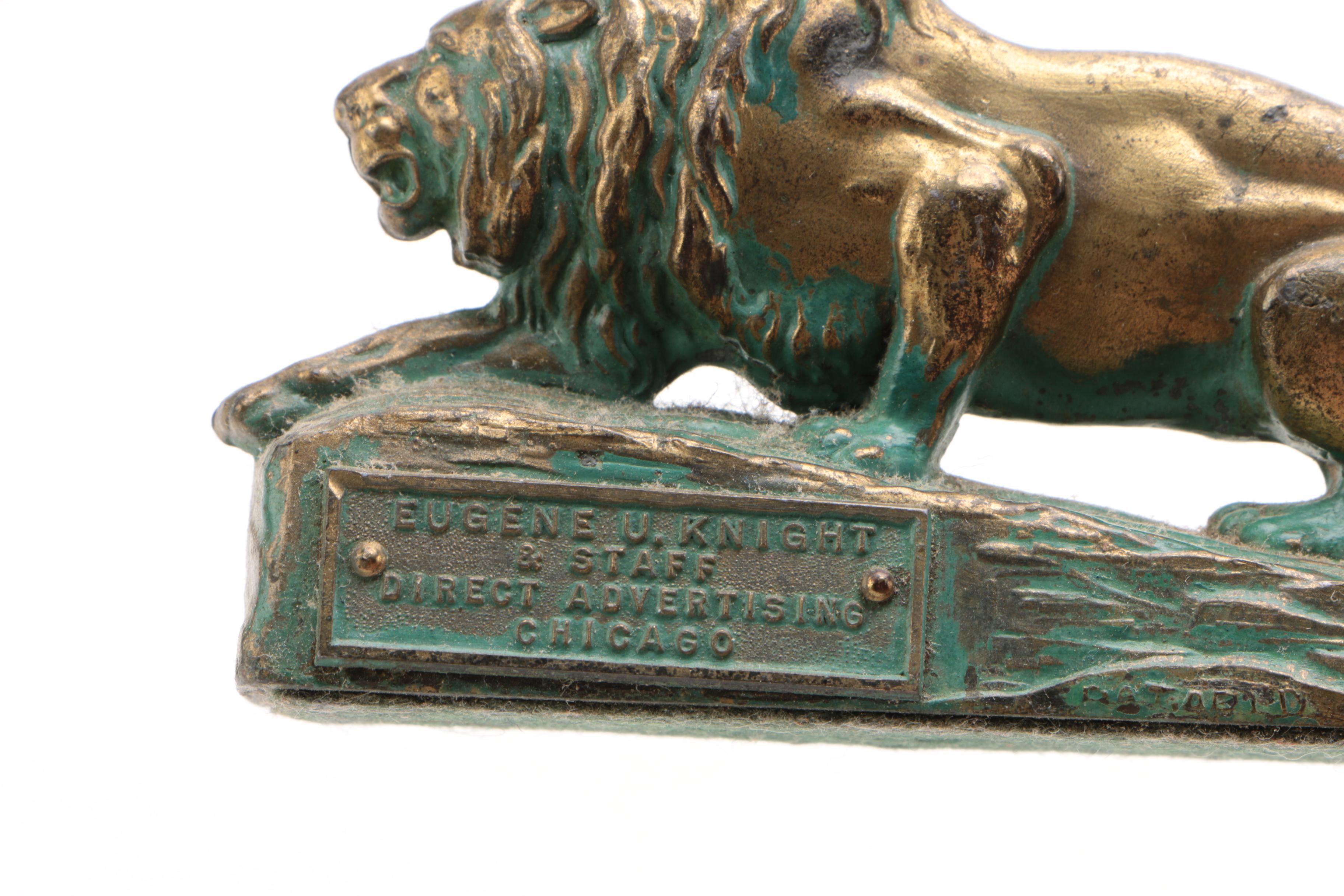 "The Thinker" Cast Iron Bookends, Advertising Lion Paperweight, and More