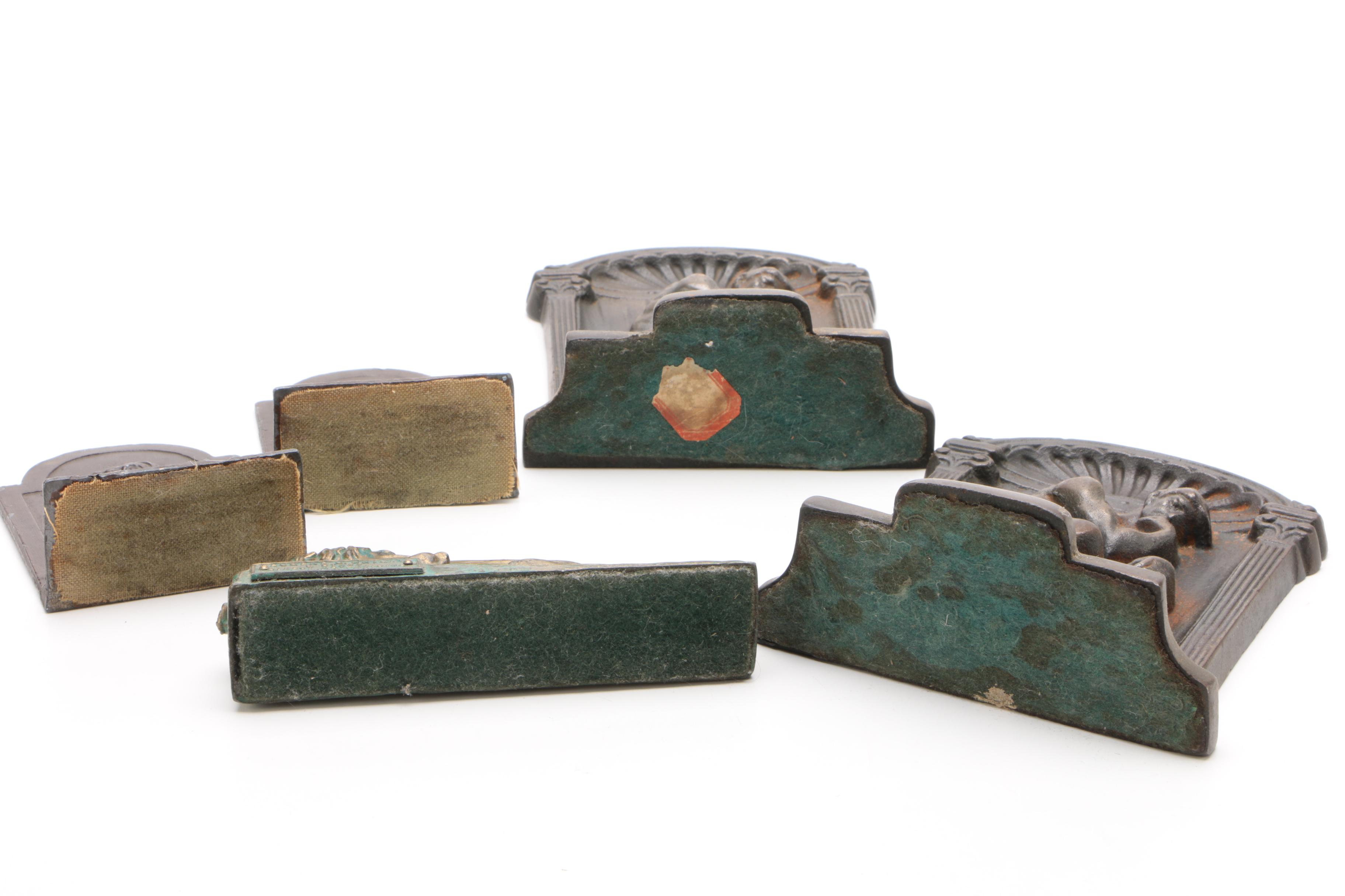 "The Thinker" Cast Iron Bookends, Advertising Lion Paperweight, and More