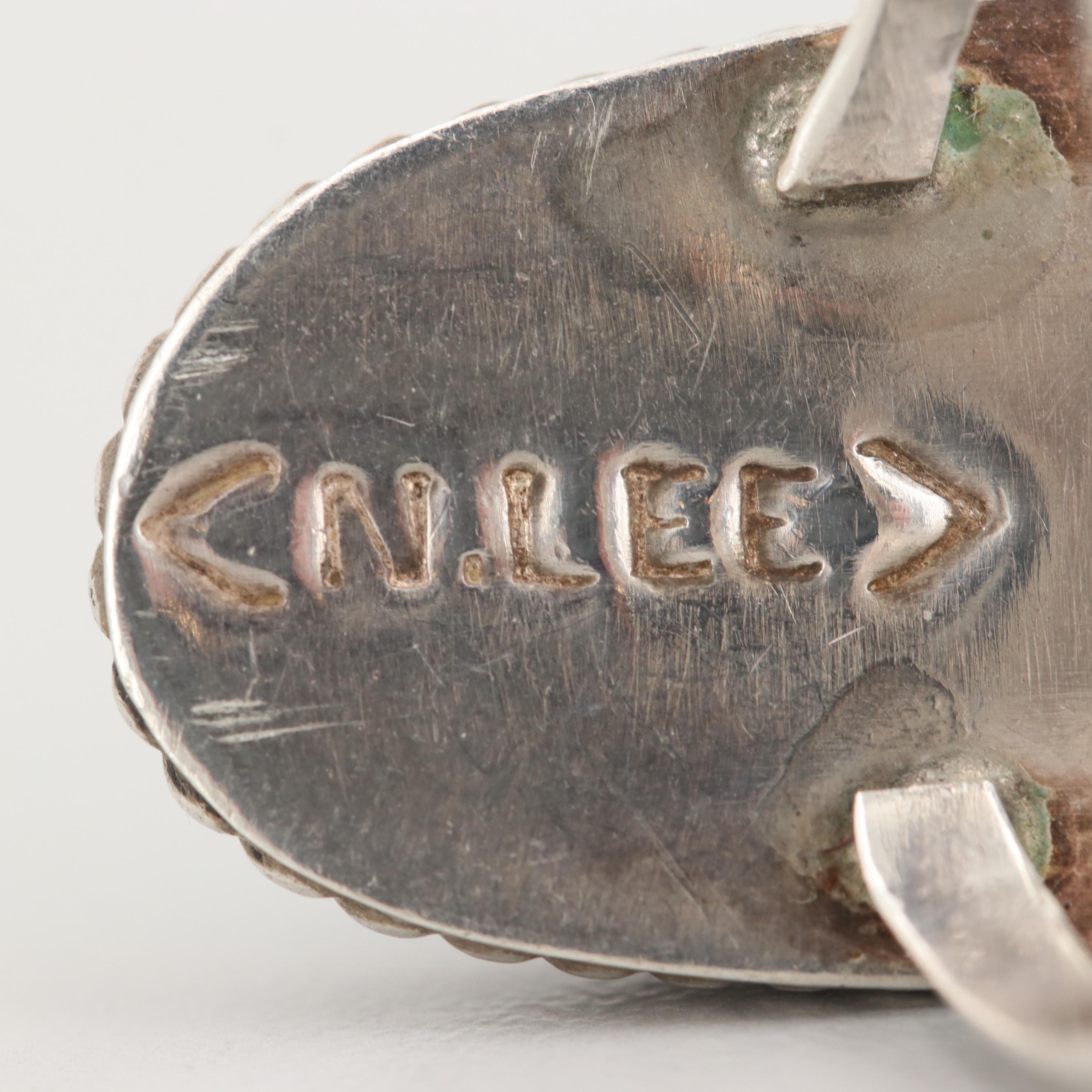 Norman Lee Navajo Diné Sterling Silver Turquoise and Mother of Pearl Ring