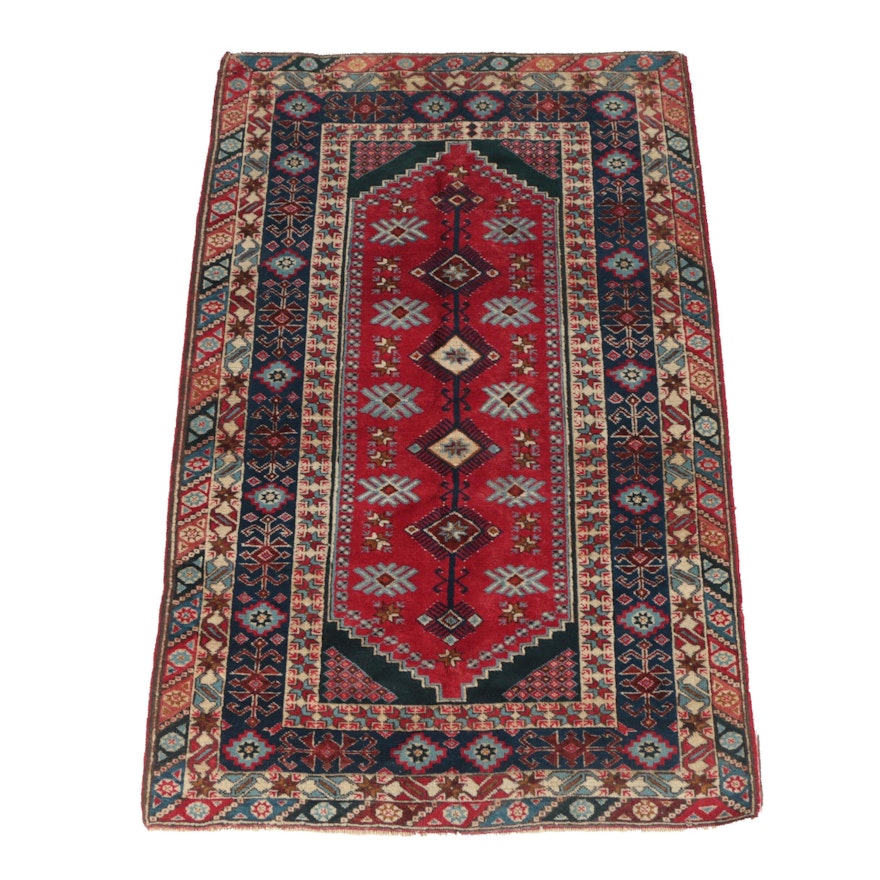 Hand-Knotted Caucasian Wool Area Rug