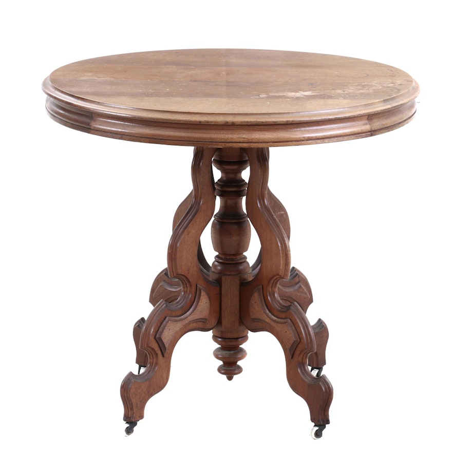 Victorian Walnut Accent Table, Late 19th Century