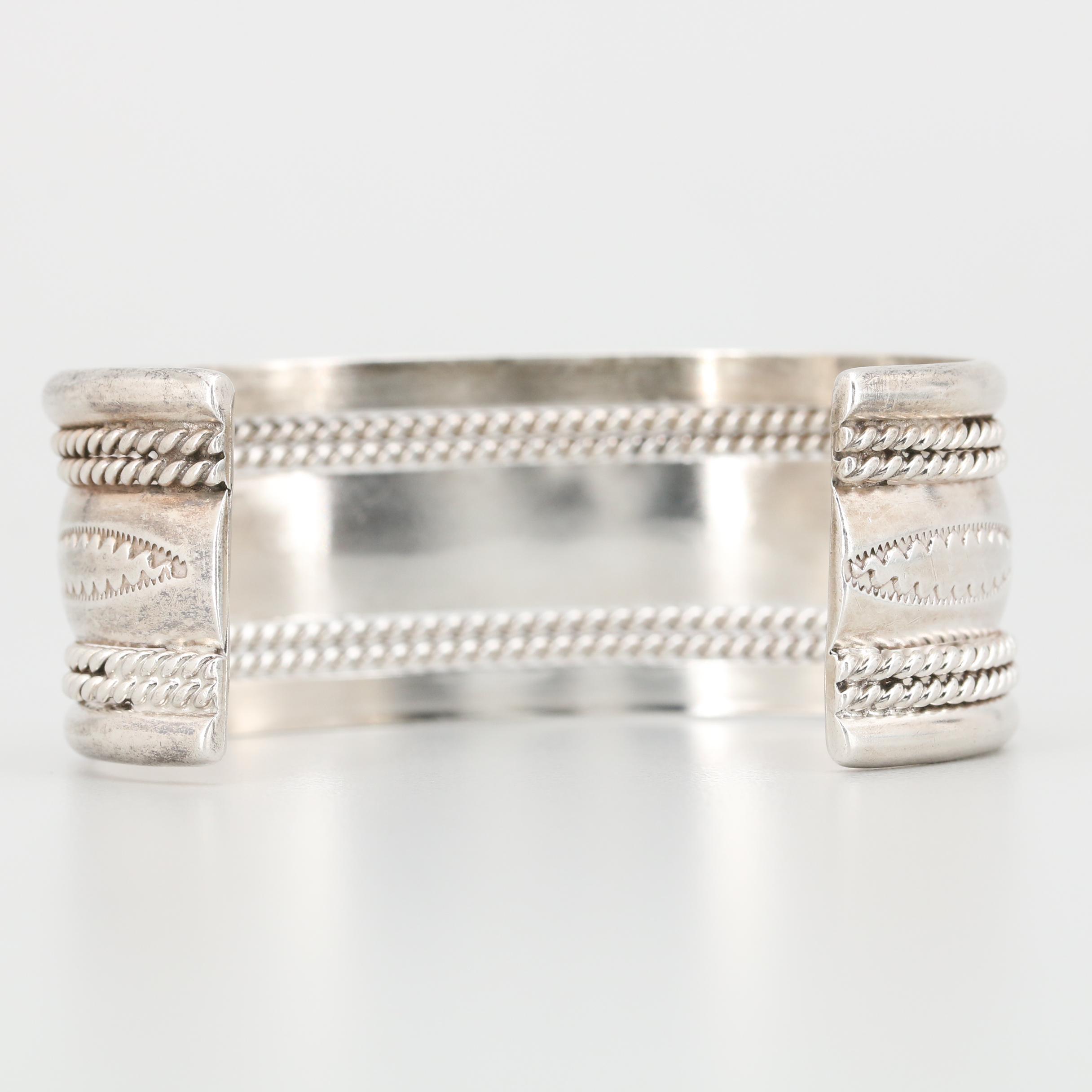Tahe Navajo Sterling Silver Cuff Bracelet