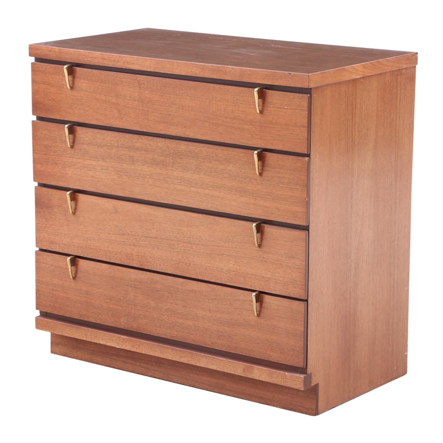 Furniture Trend Walnut and Laminate Chest of Drawers, Mid-20th Century