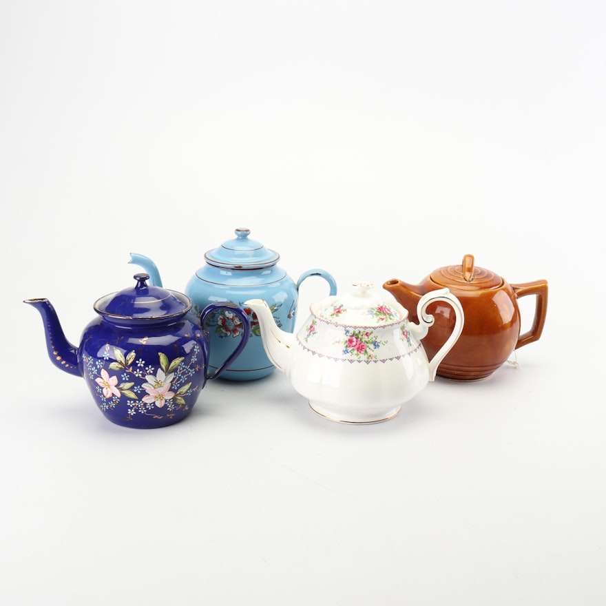 McCoy, Royal Albert and Other Earthenware and Porcelain Teapots, Mid-Century
