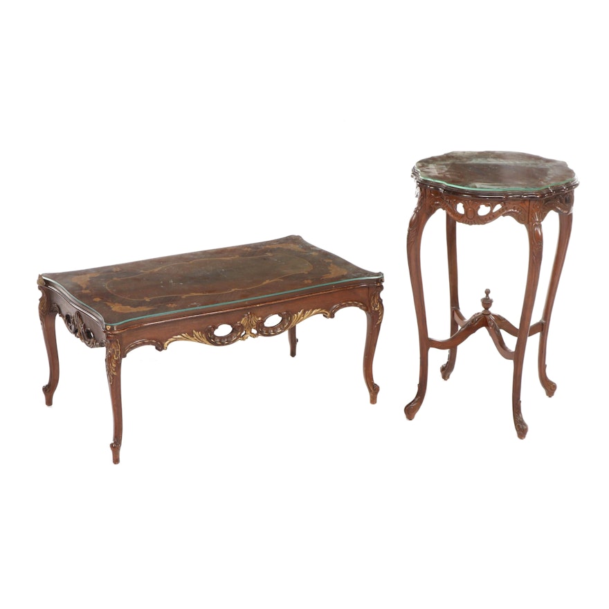 John M. Smyth Louis XV Style Coffee Table & Accent Table, Mid-Late 20th Century