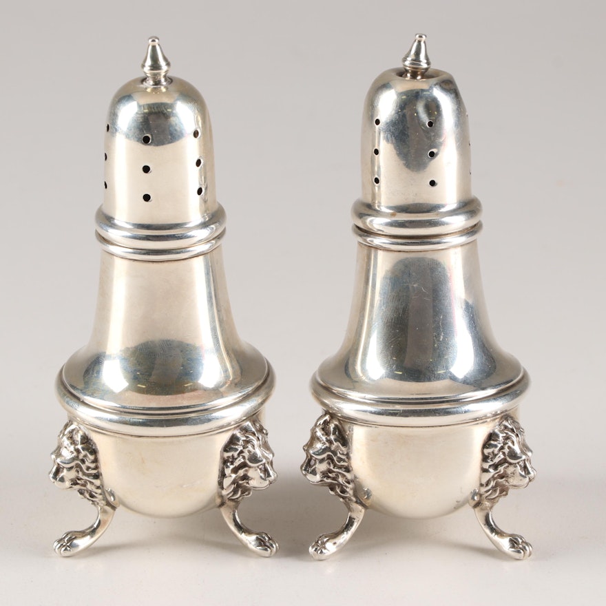 Poole Sterling Silver Shakers with Lions Head Paw Feet