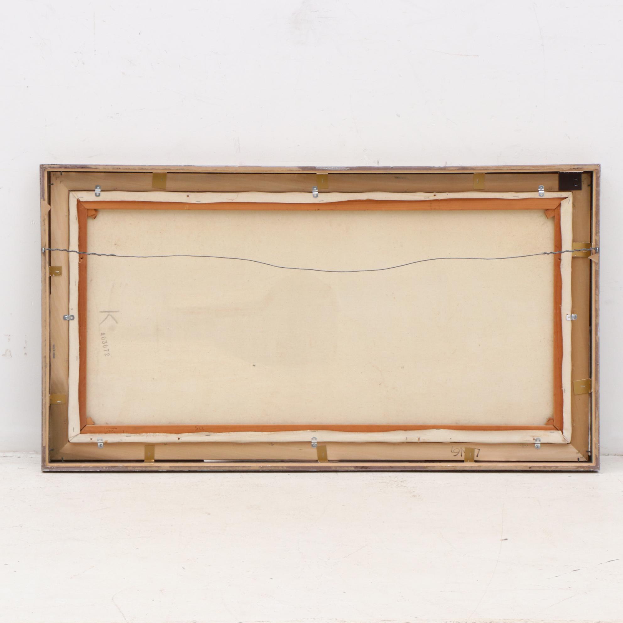 W. S. Chiang Winter Barn Scene Oil Painting