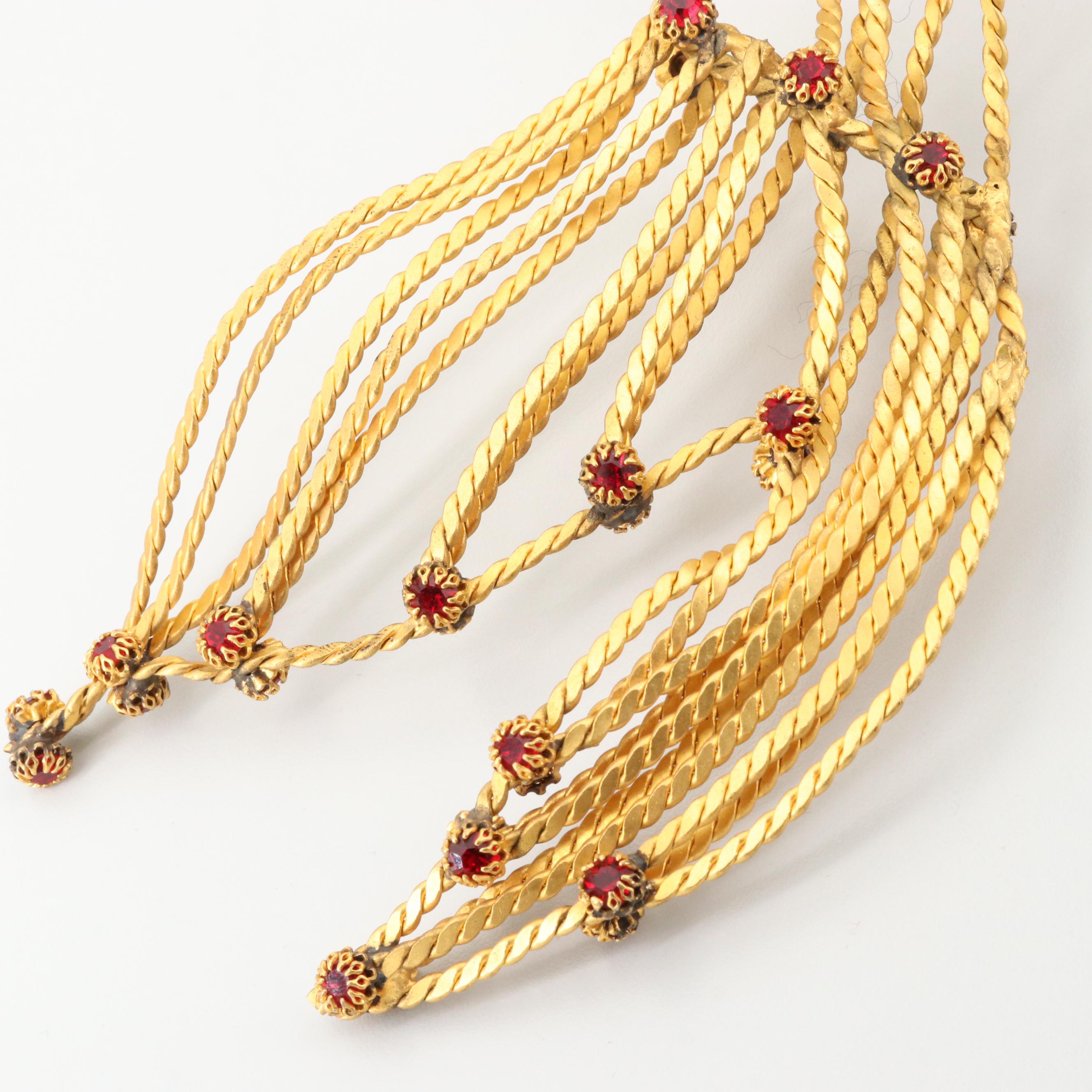 Countess Cissy Zoltowska Red Rhinestone Fish Motif Hair Accessory