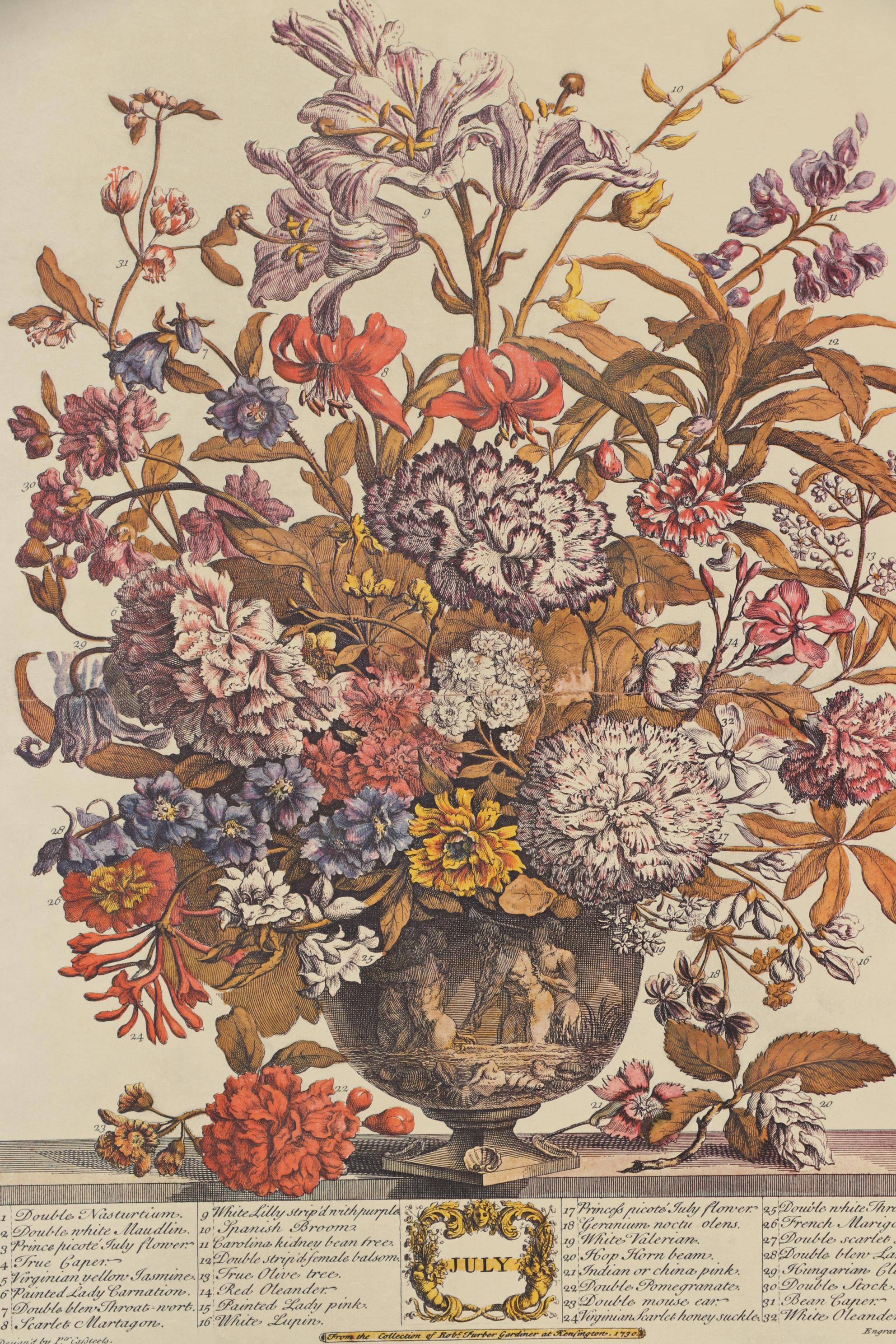 1964 Offset Lithographs after Robert Furber "Twelve Months of Flowers"