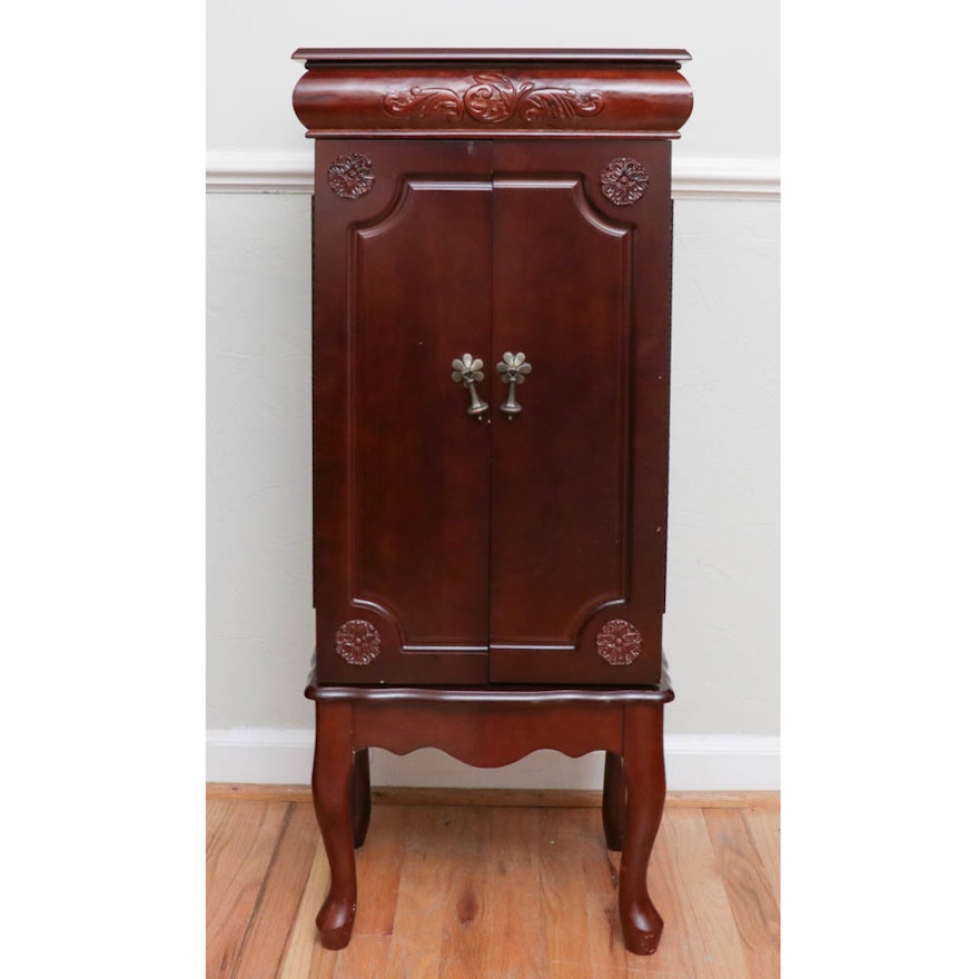 Jewelry Armoire with Carved Accents