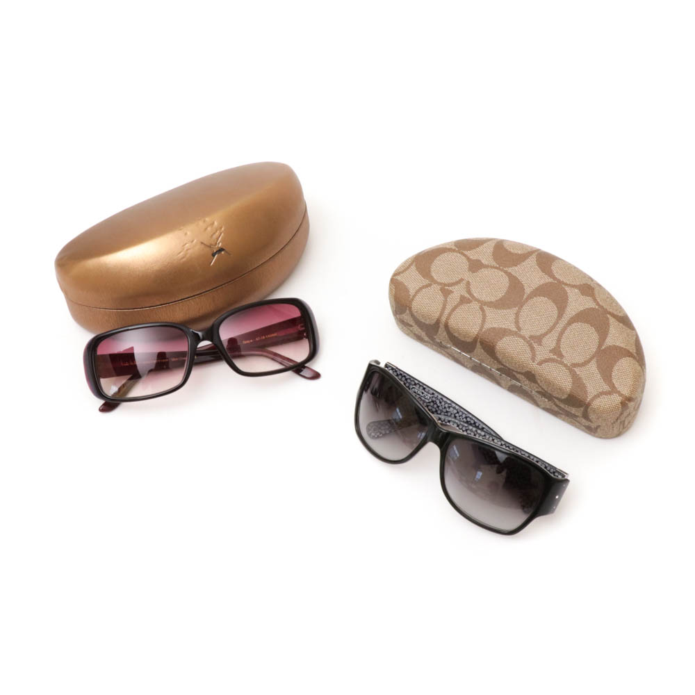 Coach Allie S460 Black and Nicole Miller Collection Mon Cherie Grape Sunglasses