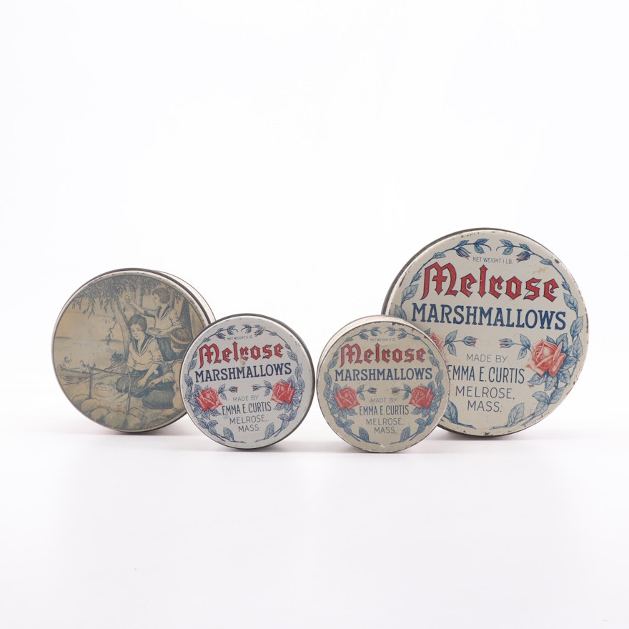 Melrose Marshmallows Tin Advertising Containers