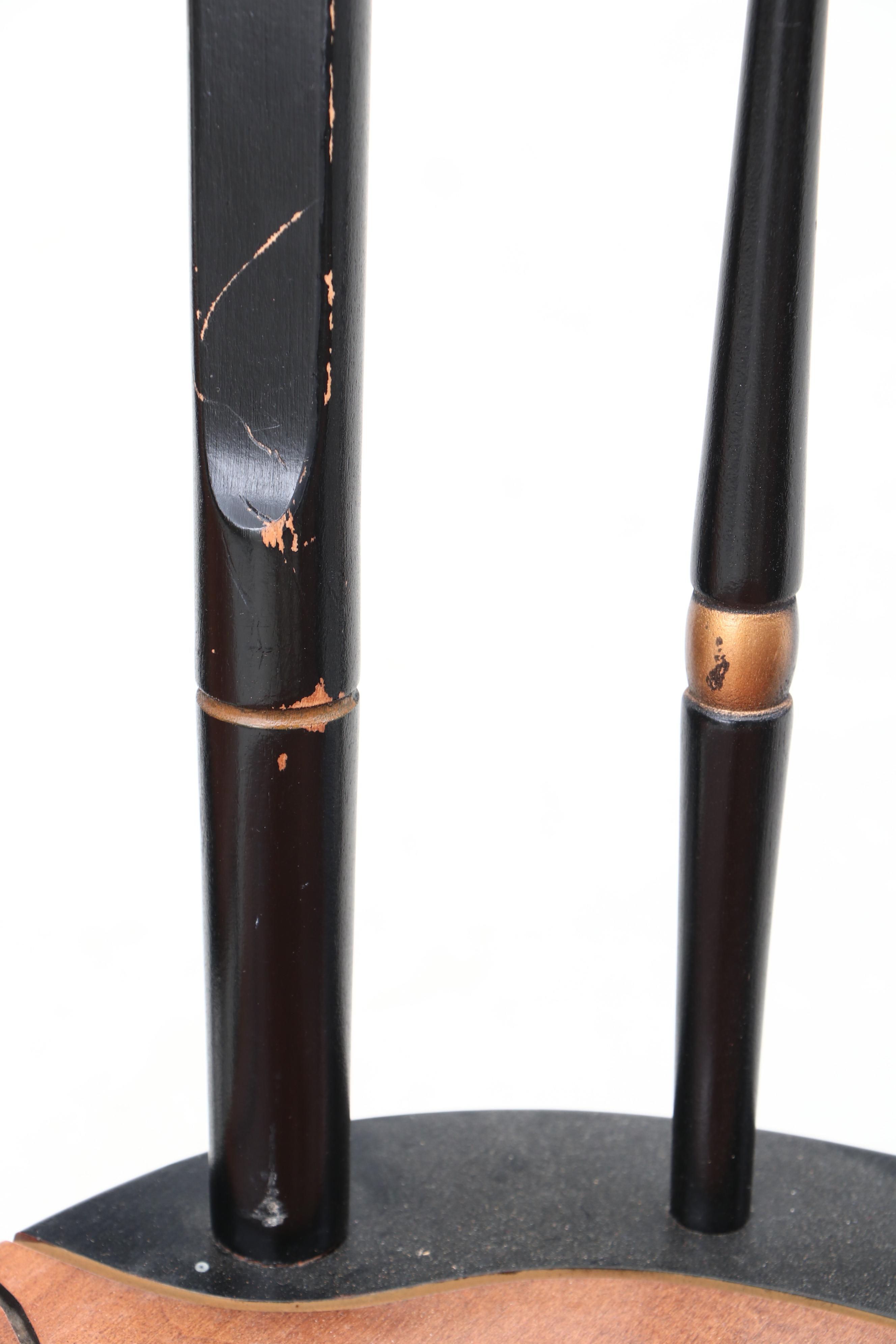 Painted Wood Stenciled Hitchcock Chairs, Mid-Century