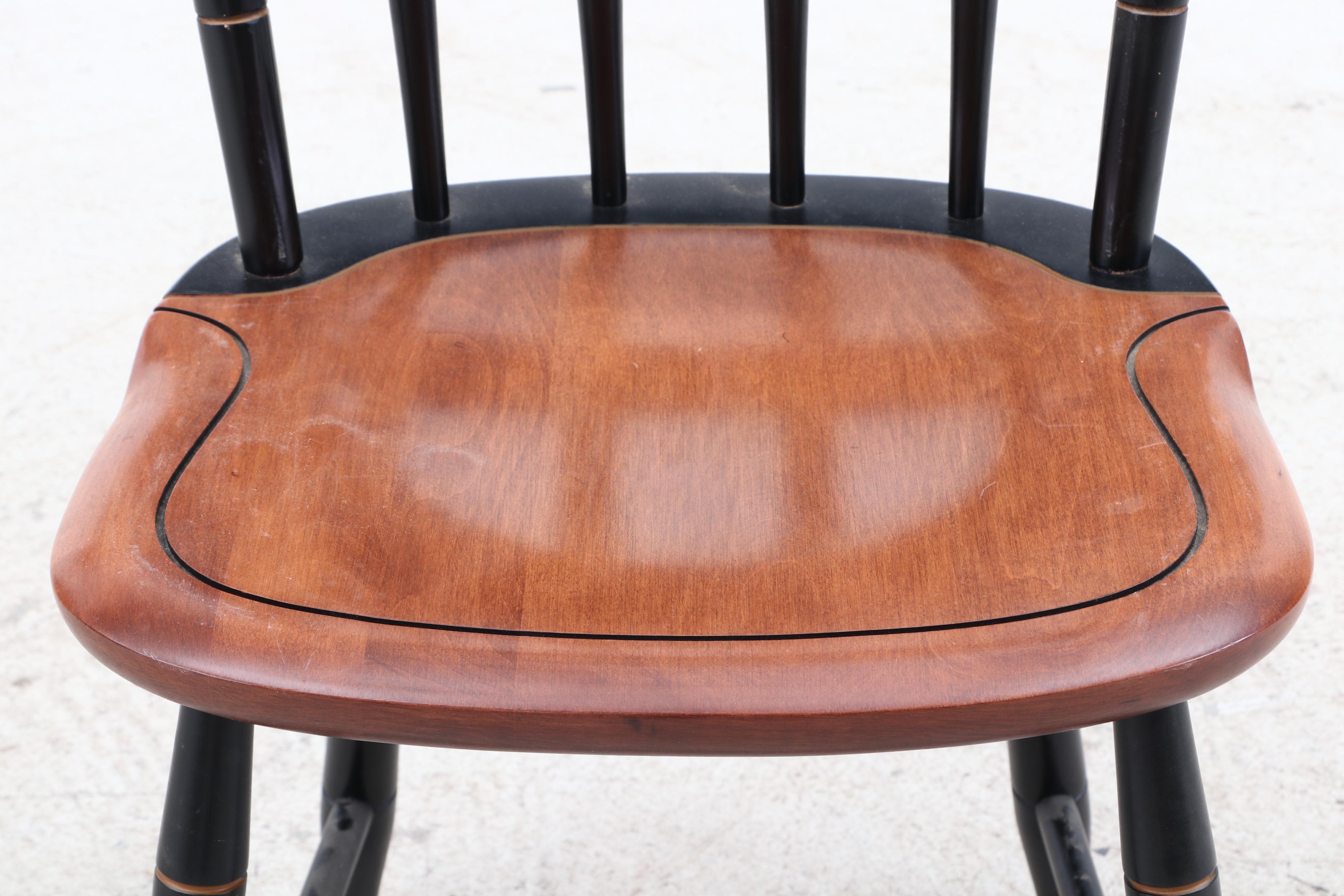 Painted Wood Stenciled Hitchcock Chairs, Mid-Century