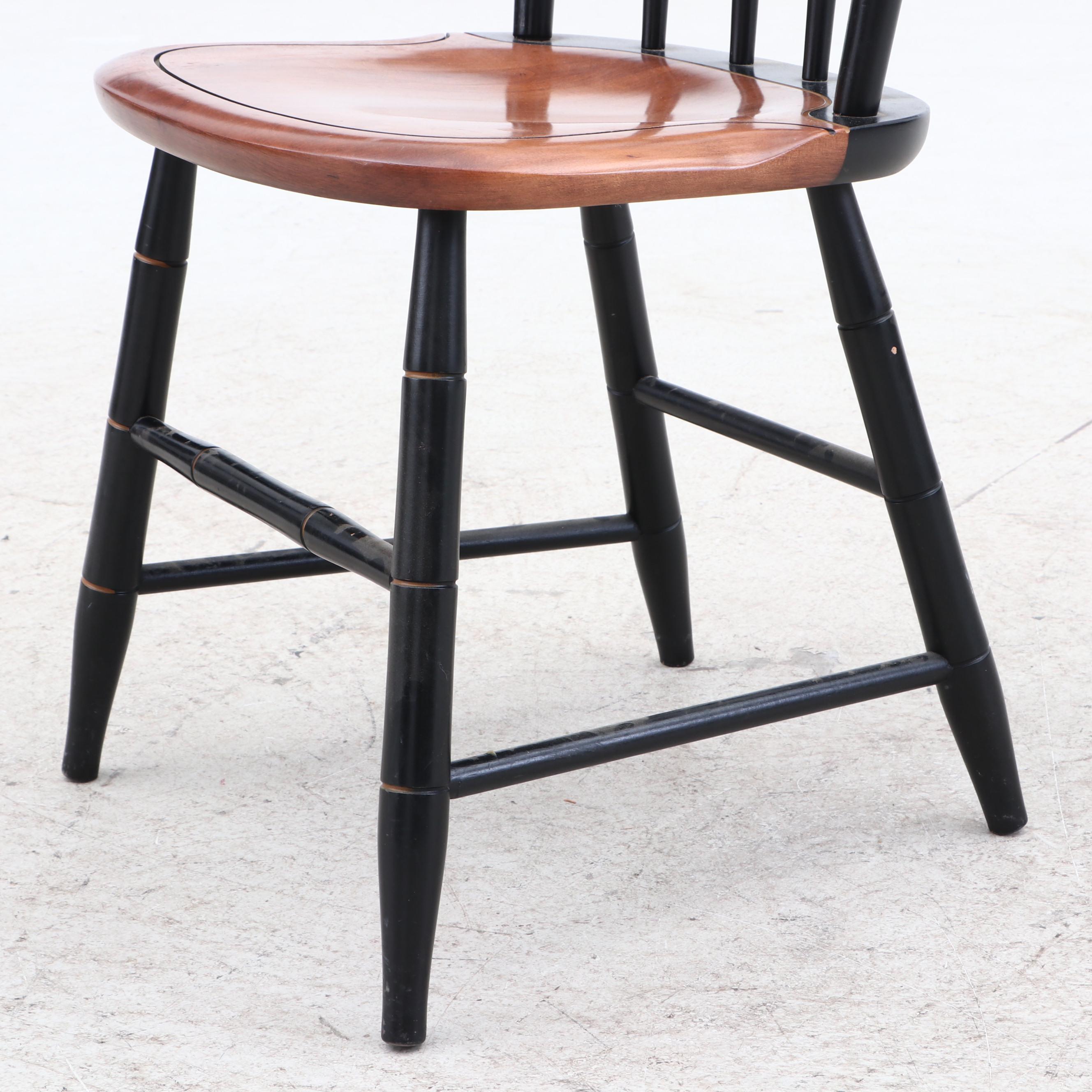 Painted Wood Stenciled Hitchcock Chairs, Mid-Century