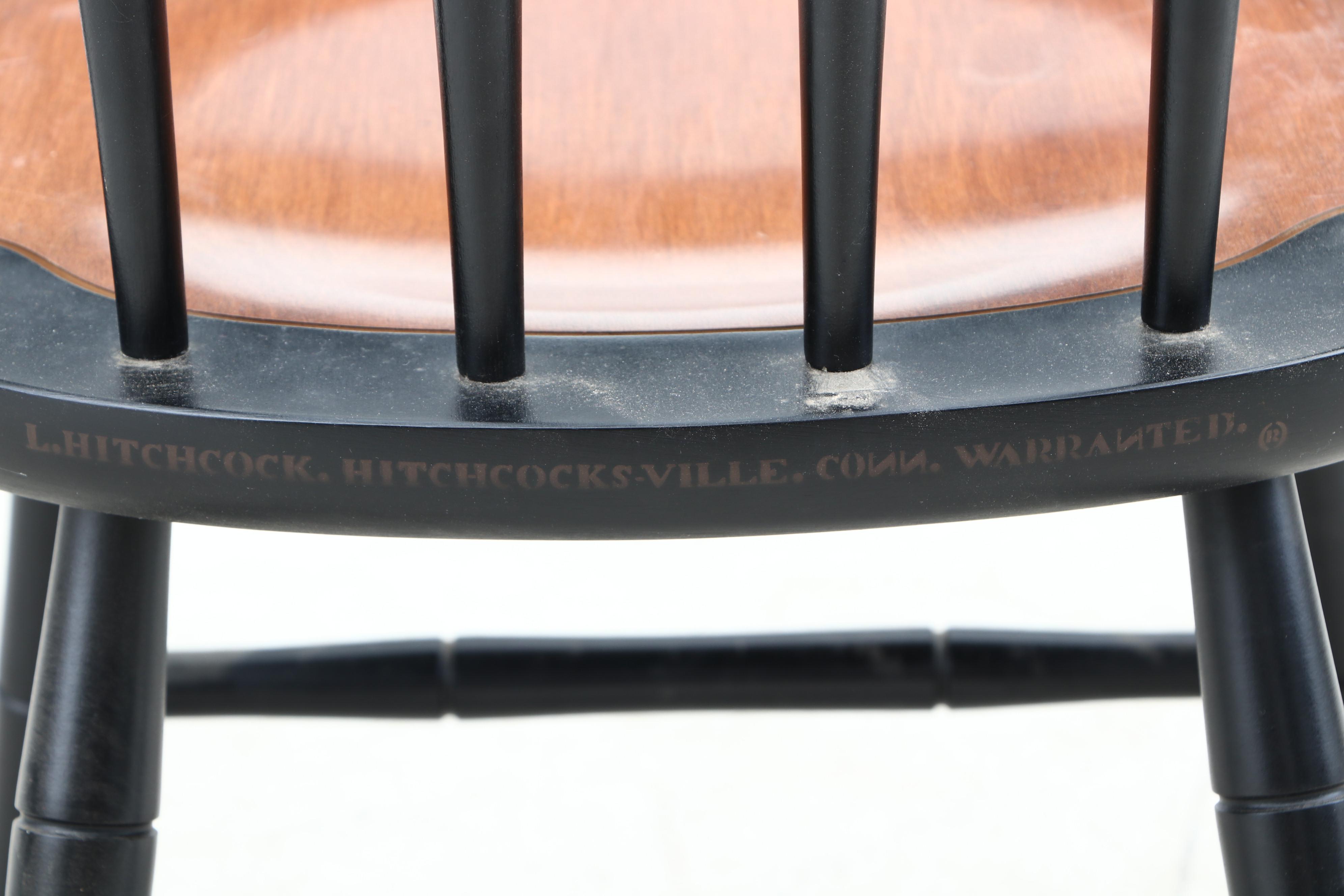 Painted Wood Stenciled Hitchcock Chairs, Mid-Century