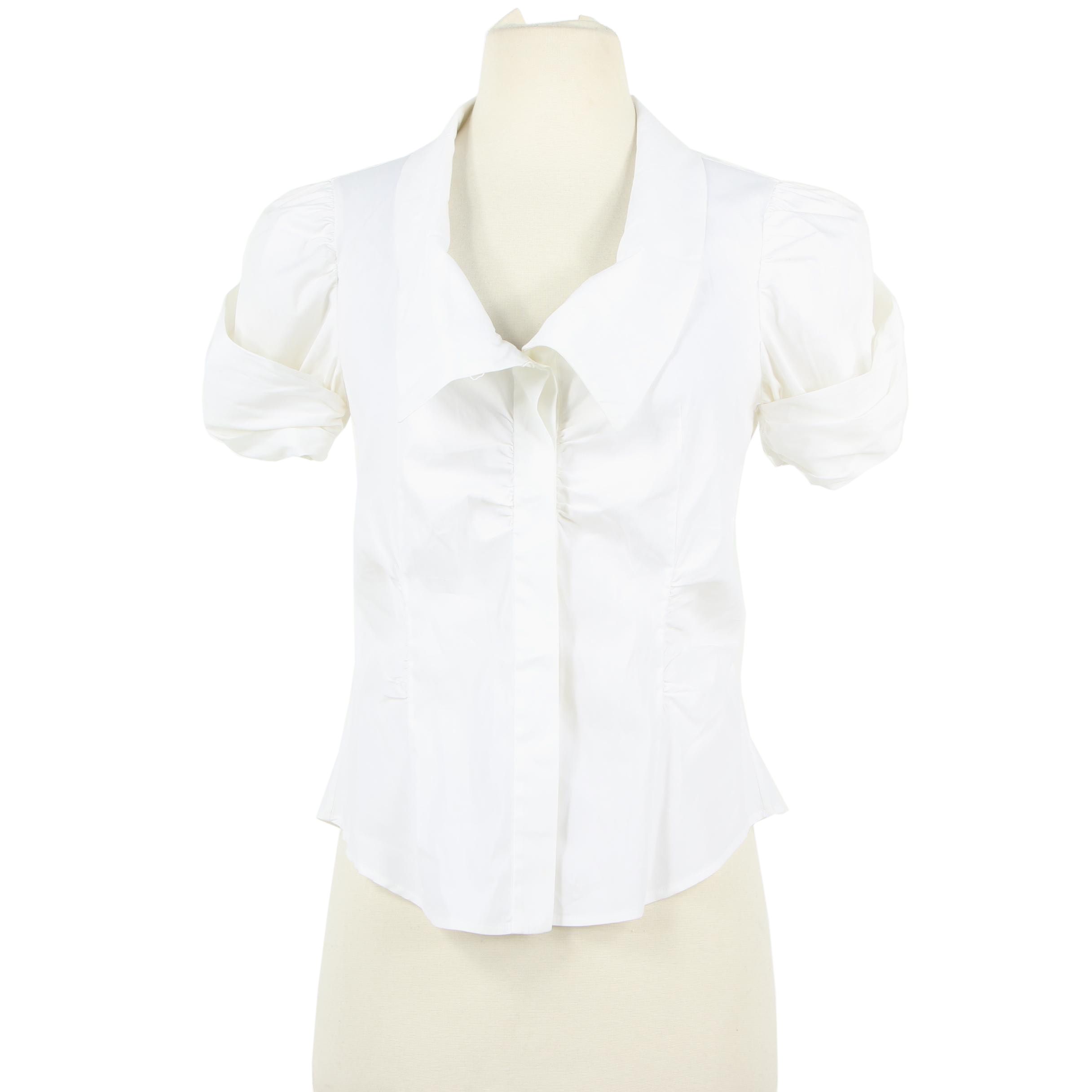 Prada Silk Blend Shirt Dress with Silk Block Pleat Skirt and Ruched Blouse