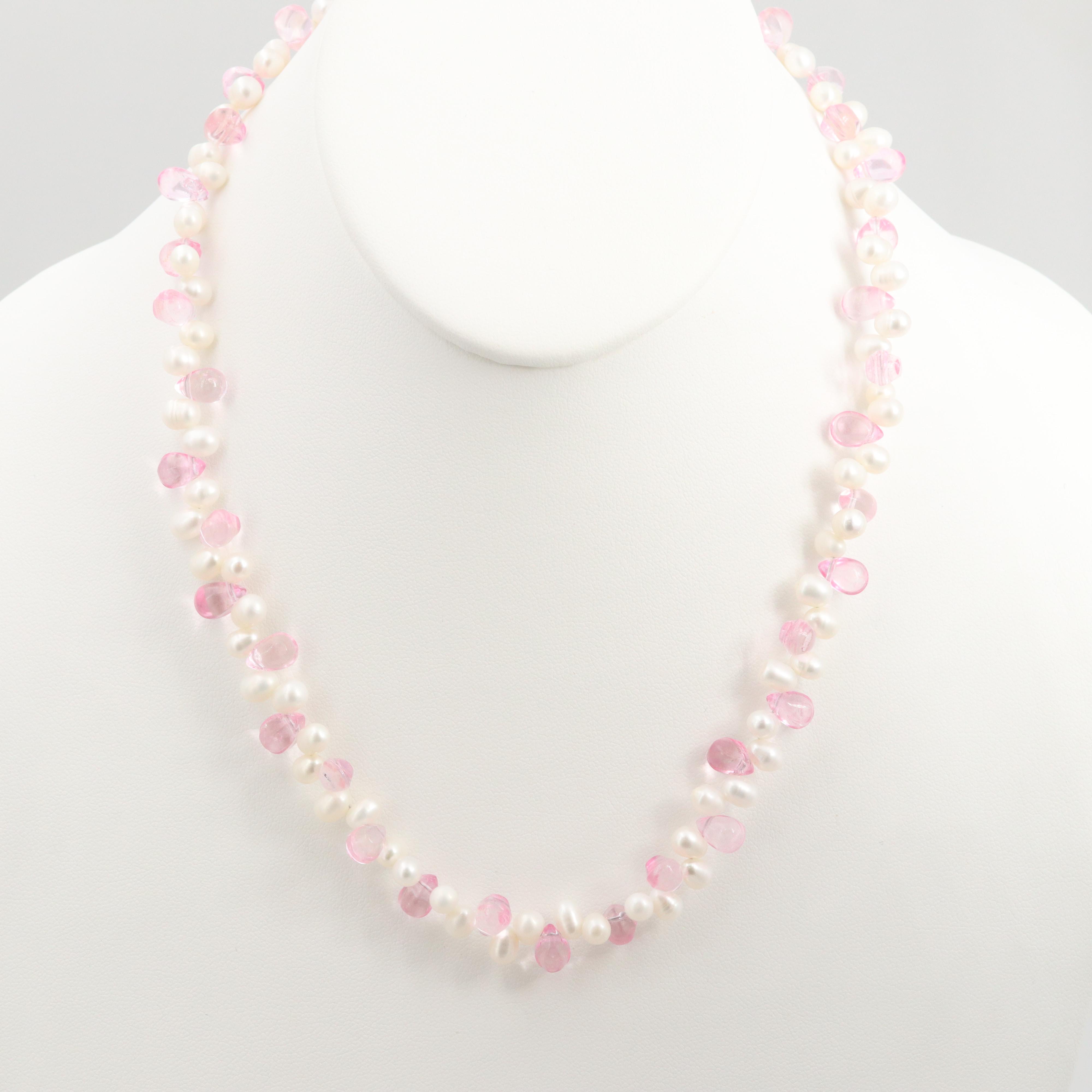 Cultured Pearl and Glass Beaded Necklace