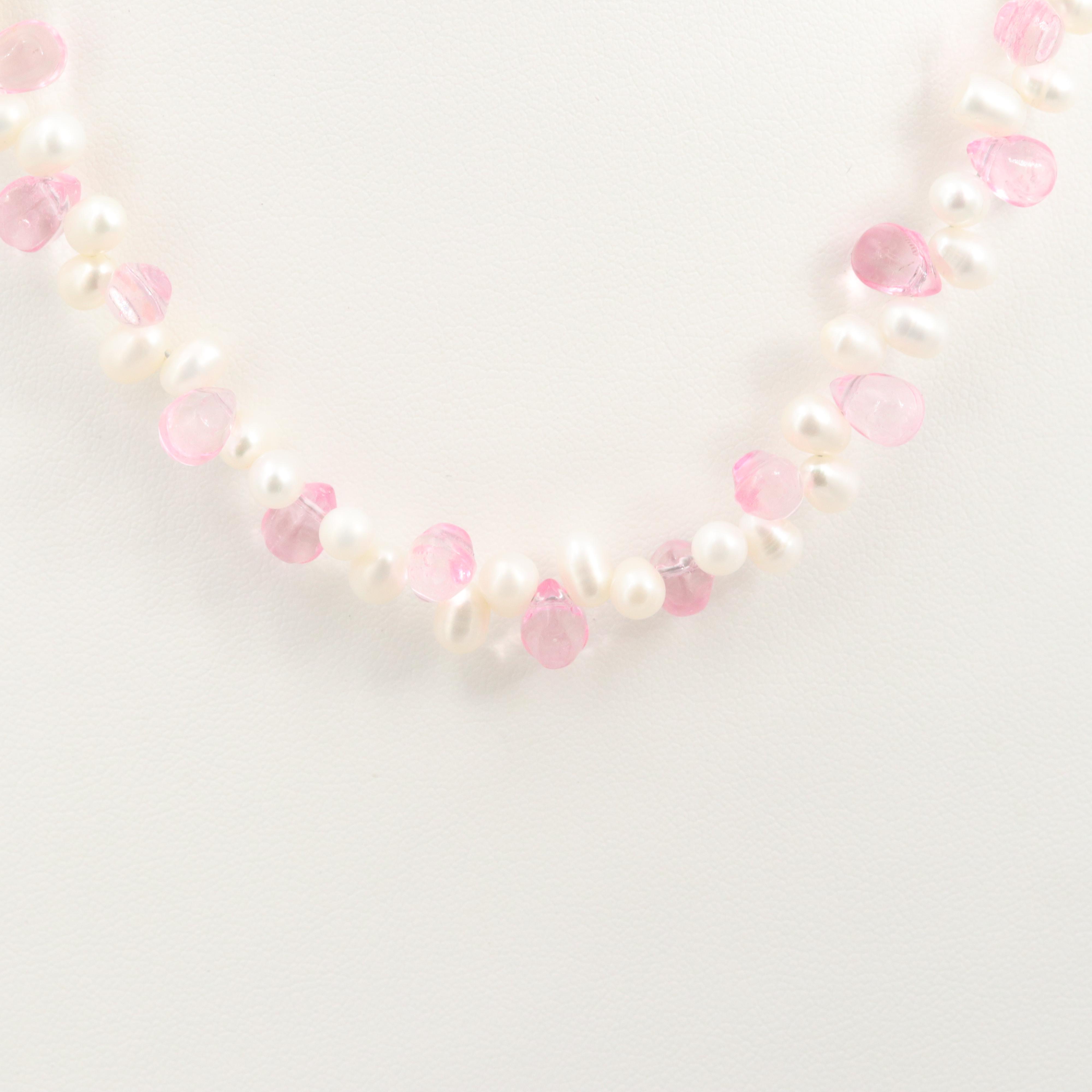 Cultured Pearl and Glass Beaded Necklace