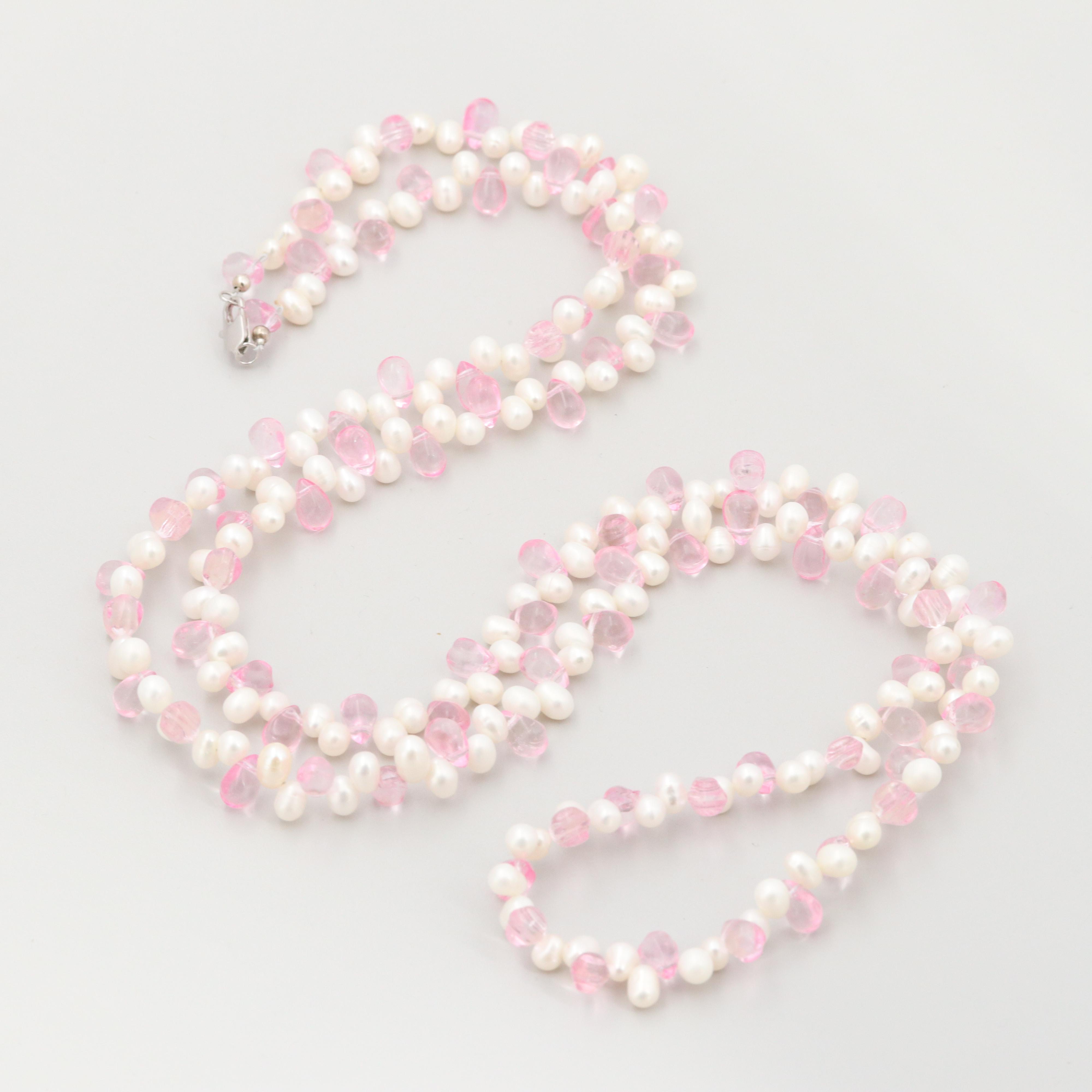 Cultured Pearl and Glass Beaded Necklace