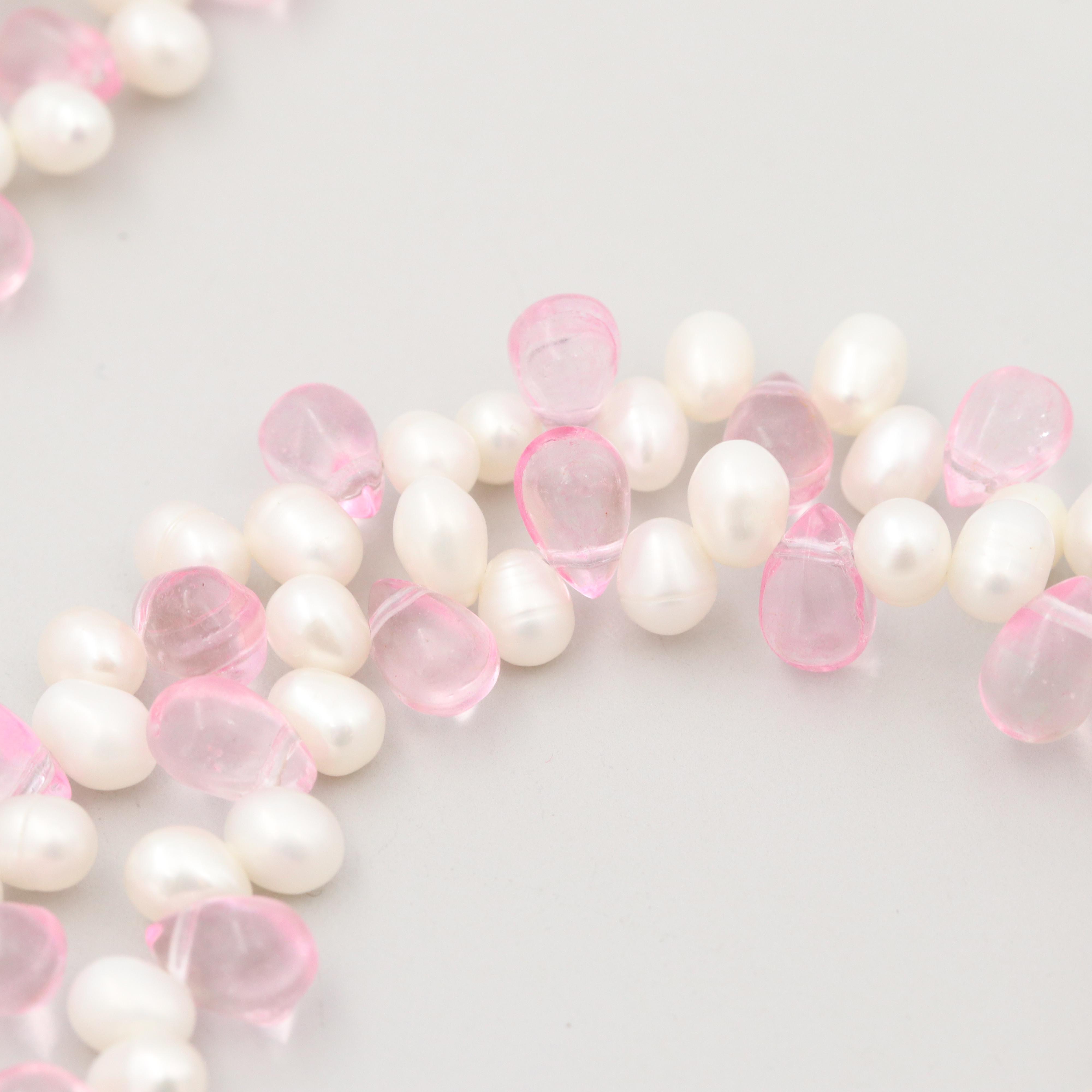 Cultured Pearl and Glass Beaded Necklace