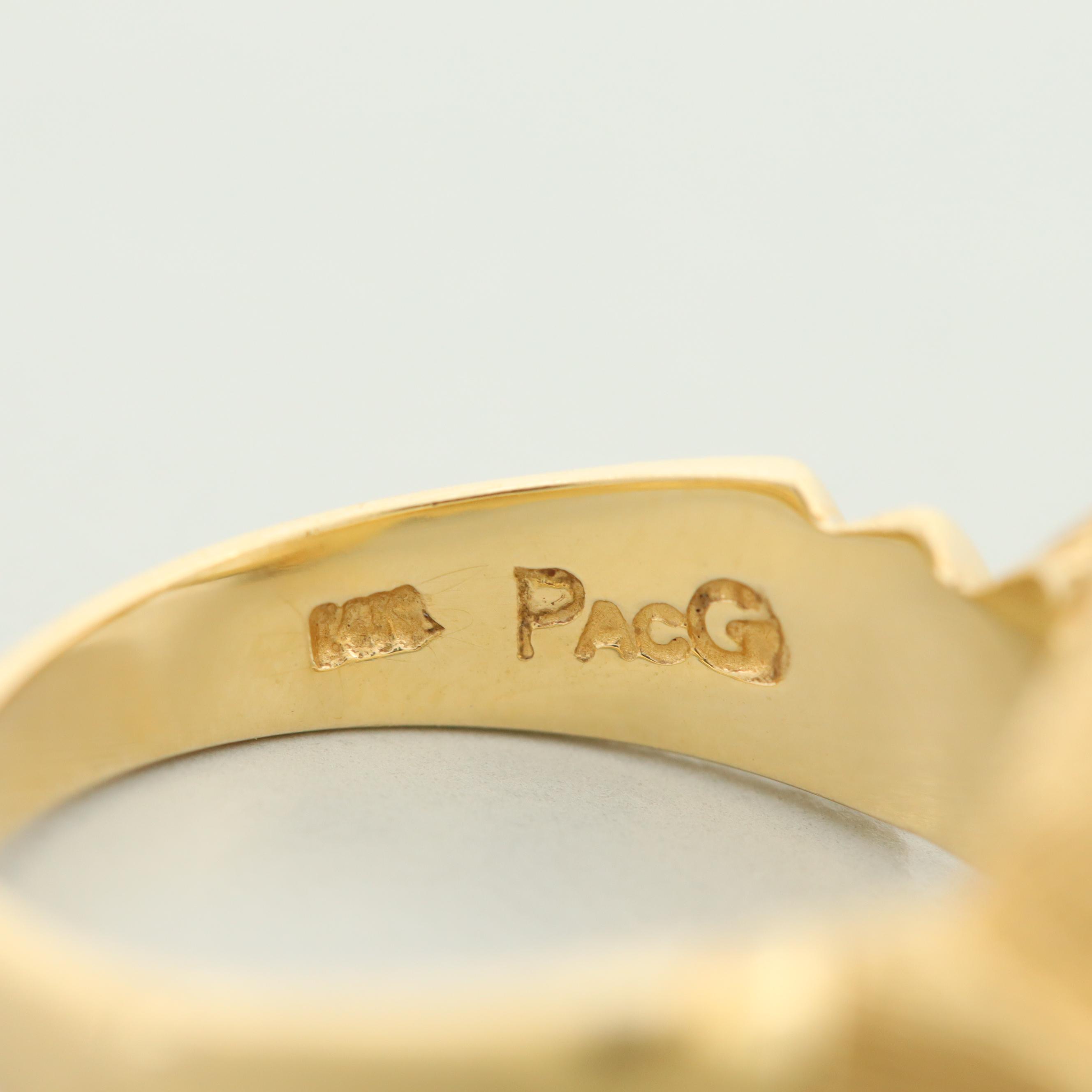 Vintage 14K Gold Cat's Eye Moonstone Fortune Teller's Crystal Ball Motif Ring