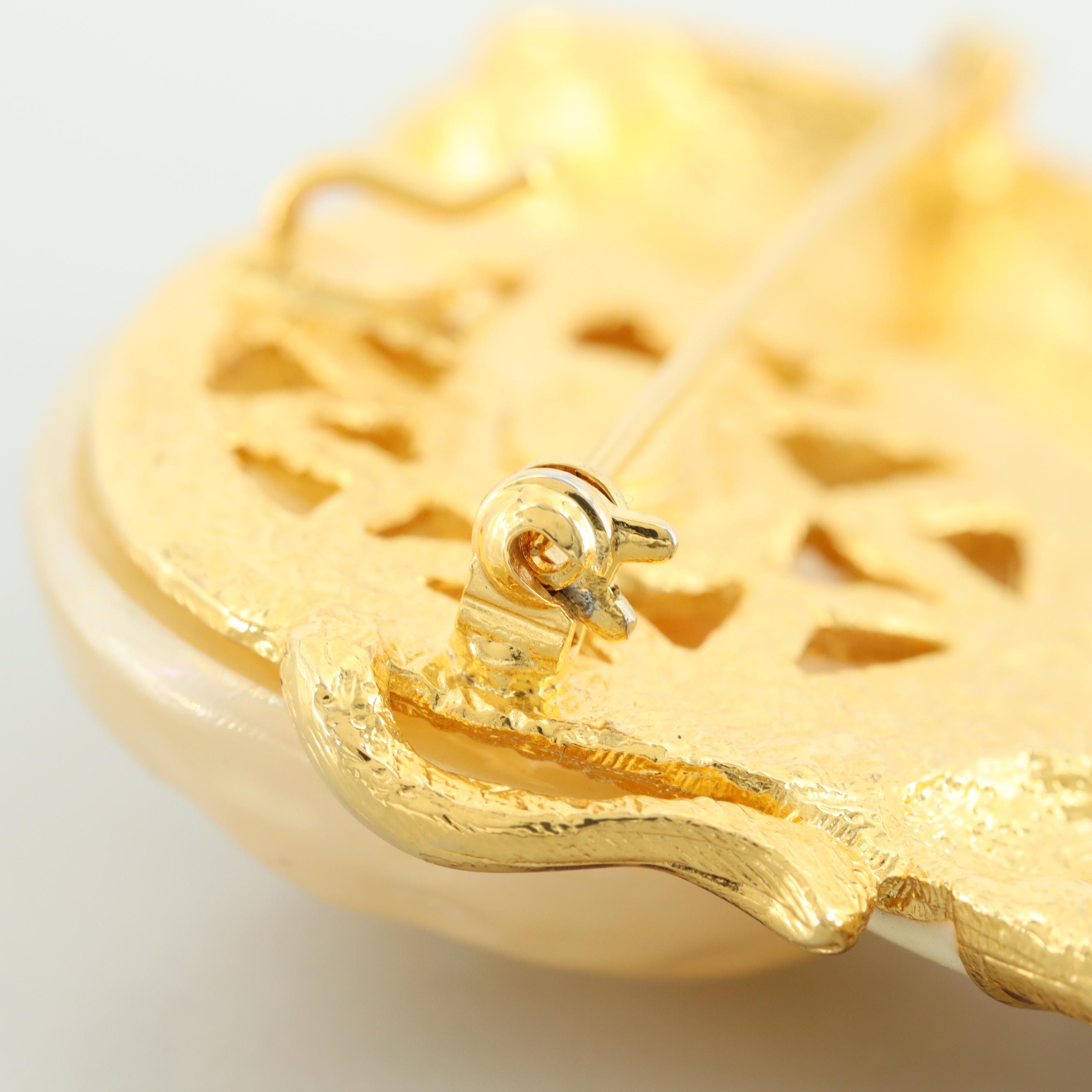 Vintage Hattie Carnegie Imitation Pearl, Rhinestone and Enamel Elephant Brooch