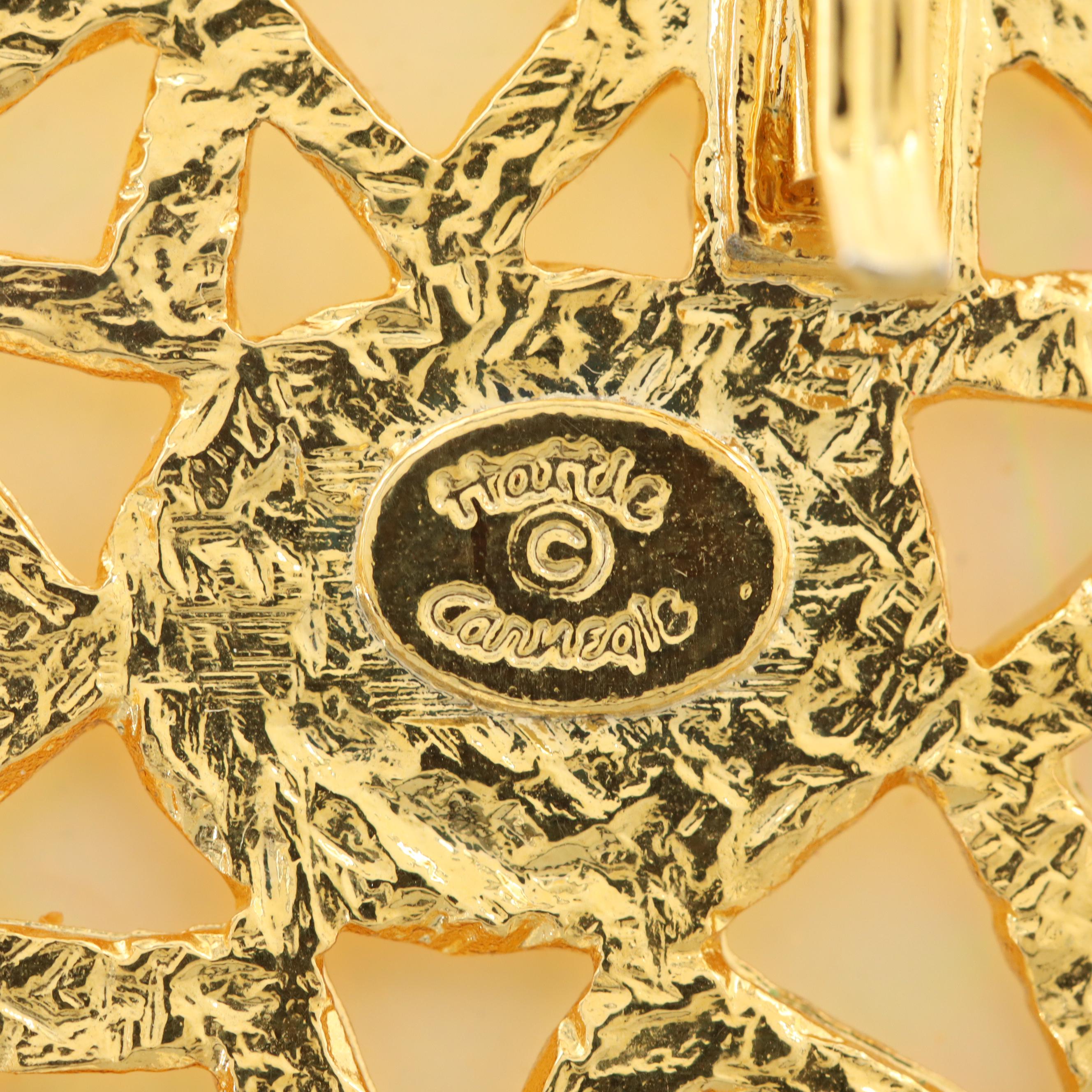 Vintage Hattie Carnegie Imitation Pearl, Rhinestone and Enamel Elephant Brooch