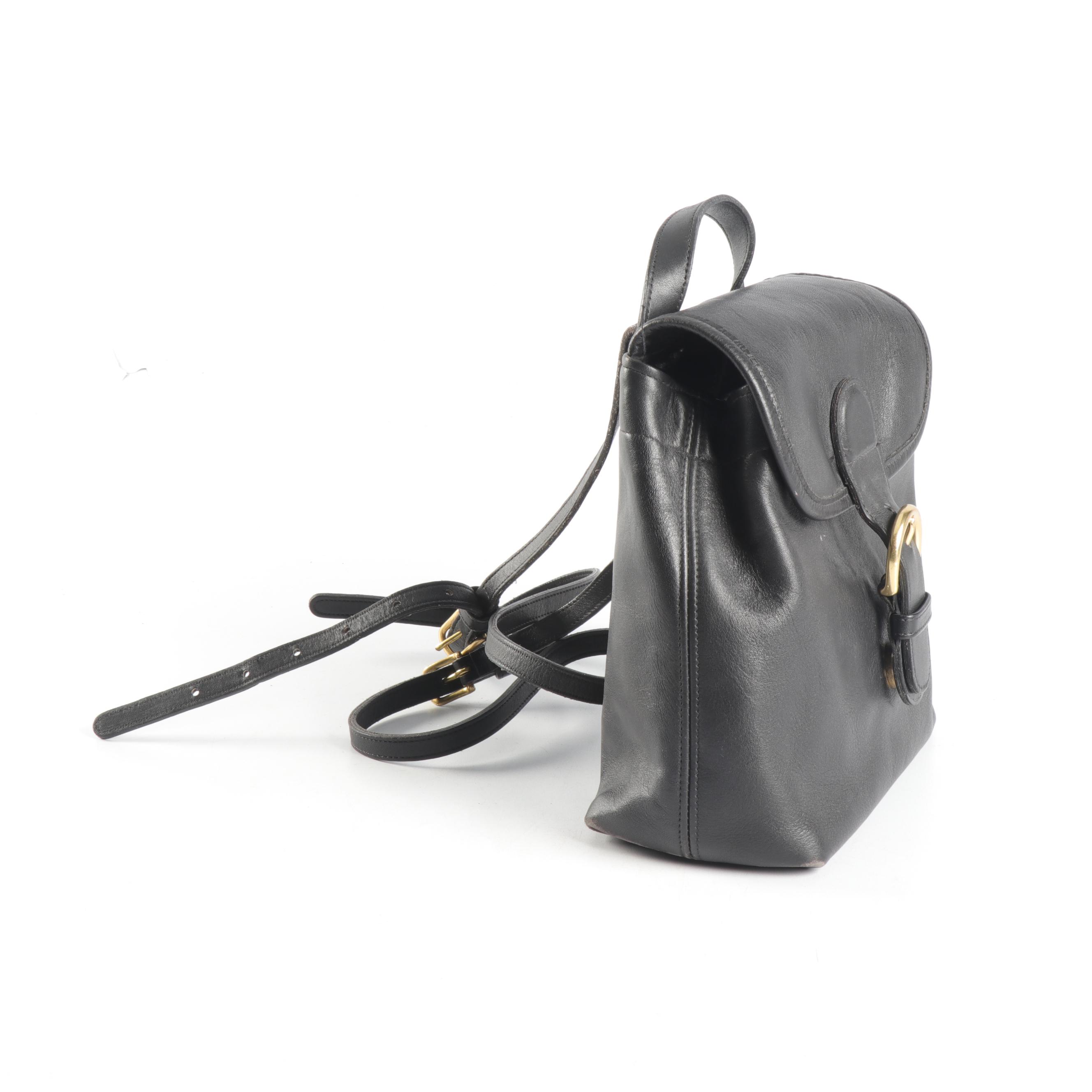 Coach Black Leather Backpack Purse