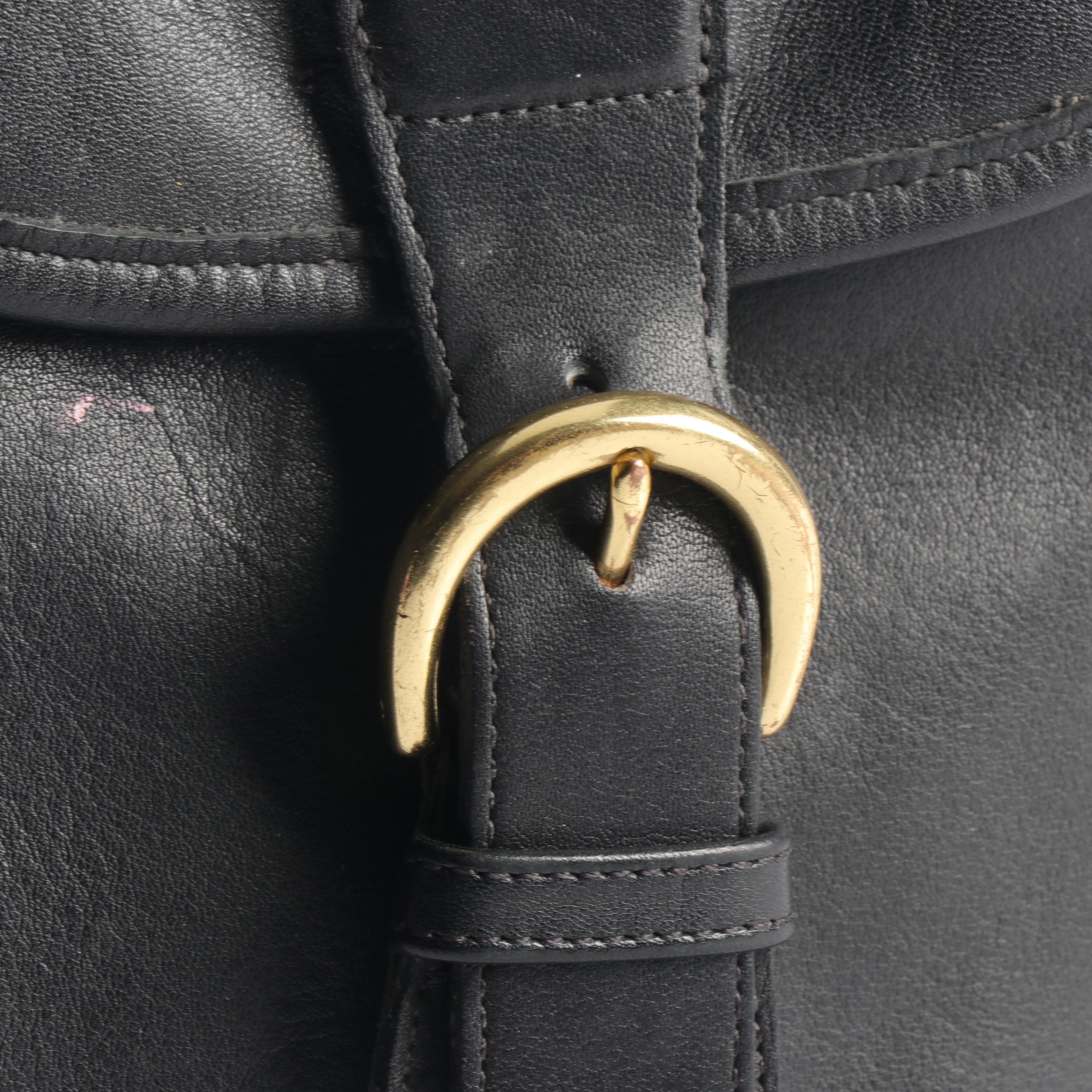 Coach Black Leather Backpack Purse