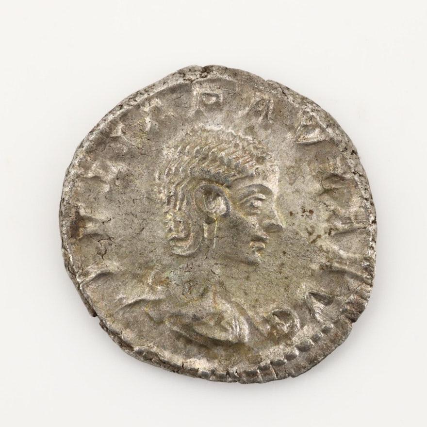 Ancient Roman Imperial AR Denarius of Julia Paula, Ca. 220 A.D.